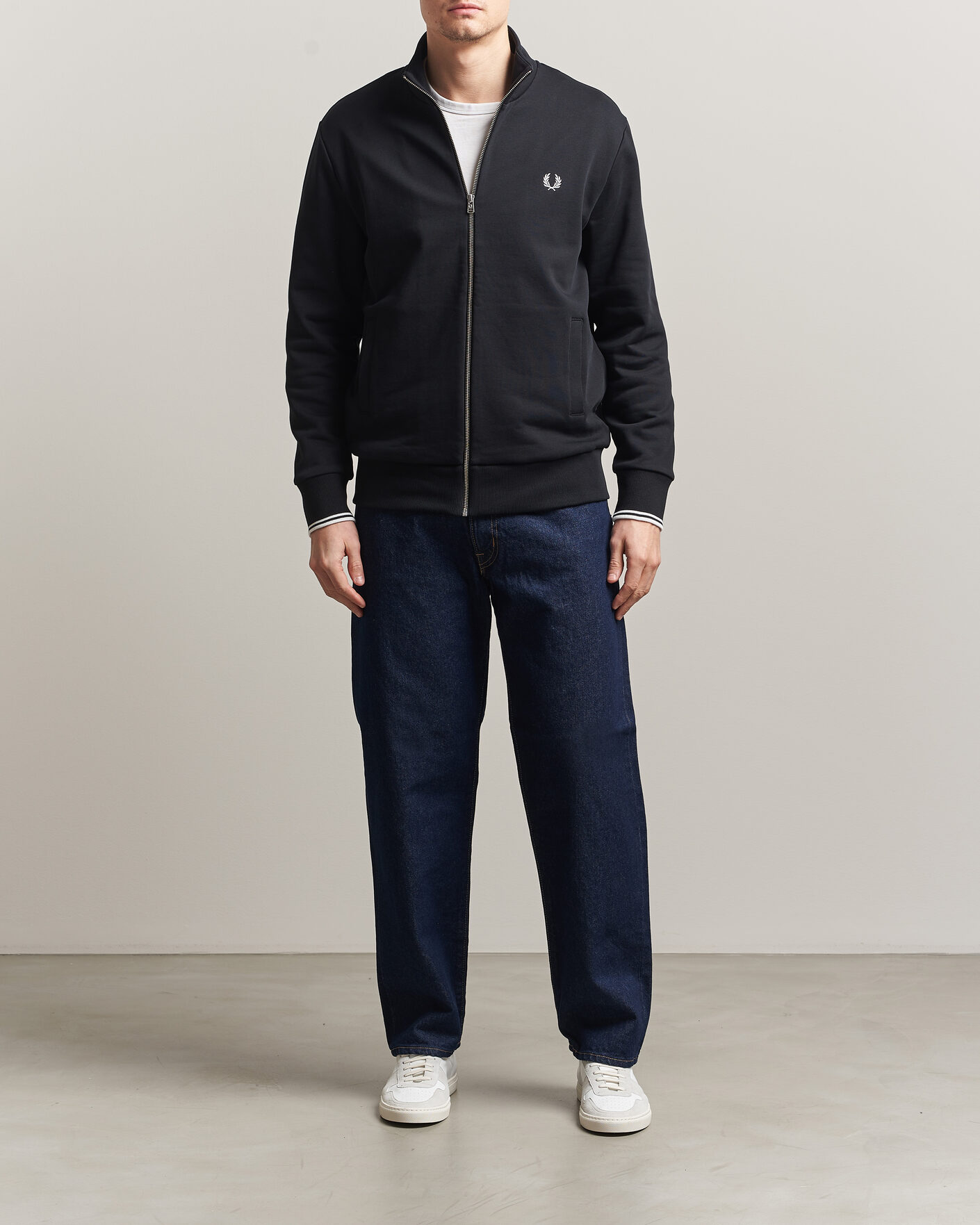 Herr | Tröjor | Fred Perry | Full Zip Sweatshirt Black