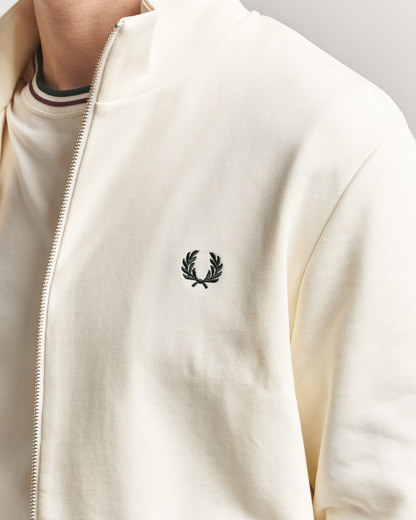 Herr | Tröjor | Fred Perry | Full Zip Sweatshirt Ecru