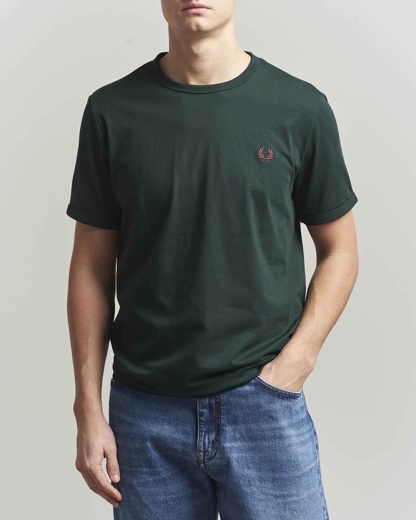Herr | T-Shirts | Fred Perry | Ringer T-Shirt Grassroots Green