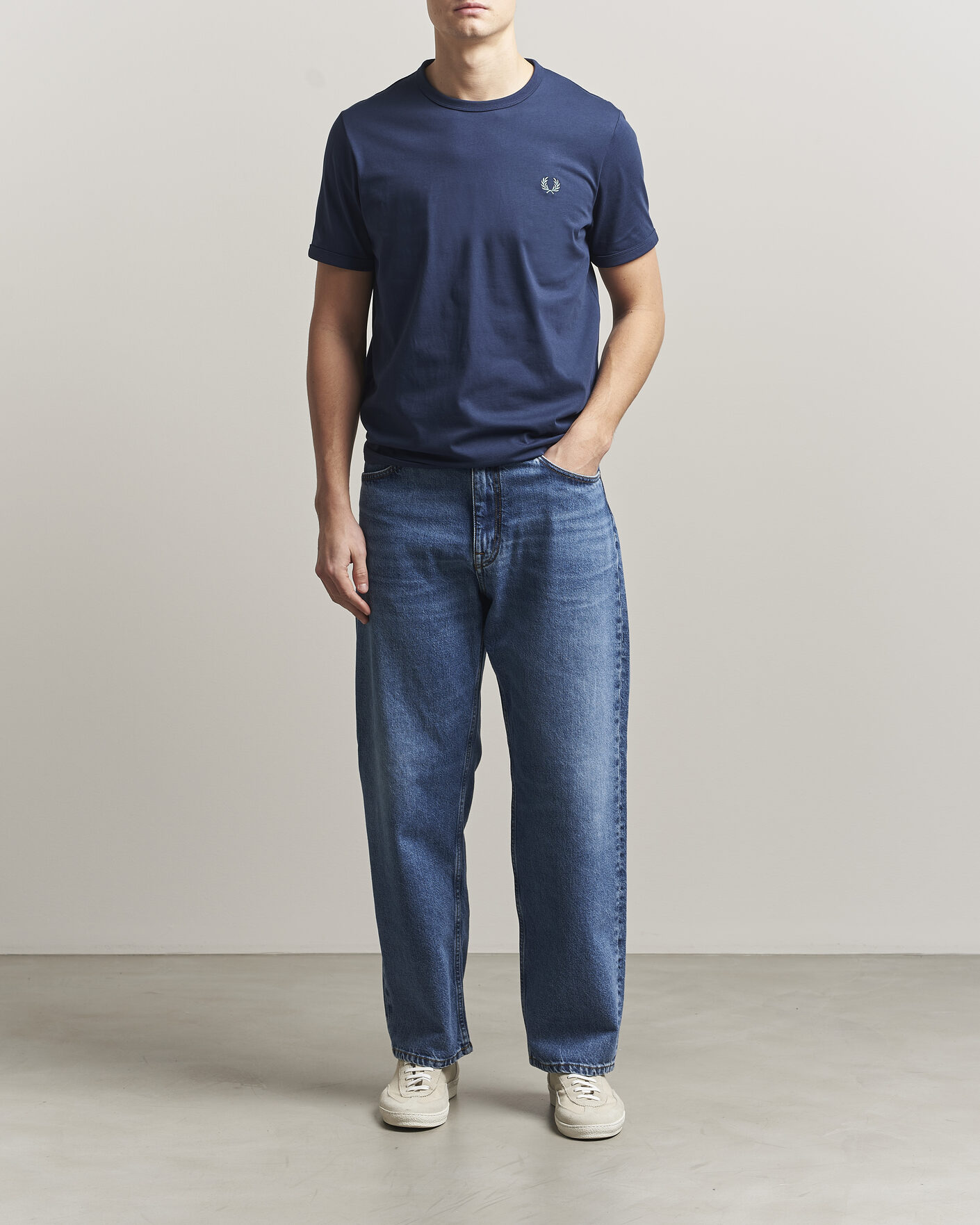 Herr | T-Shirts | Fred Perry | Ringer T-Shirt Tennis Blue