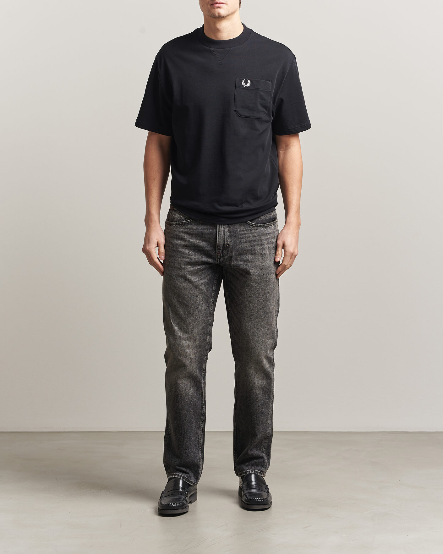 Herr | T-Shirts | Fred Perry | Heavy Pocket T-Shirt Black