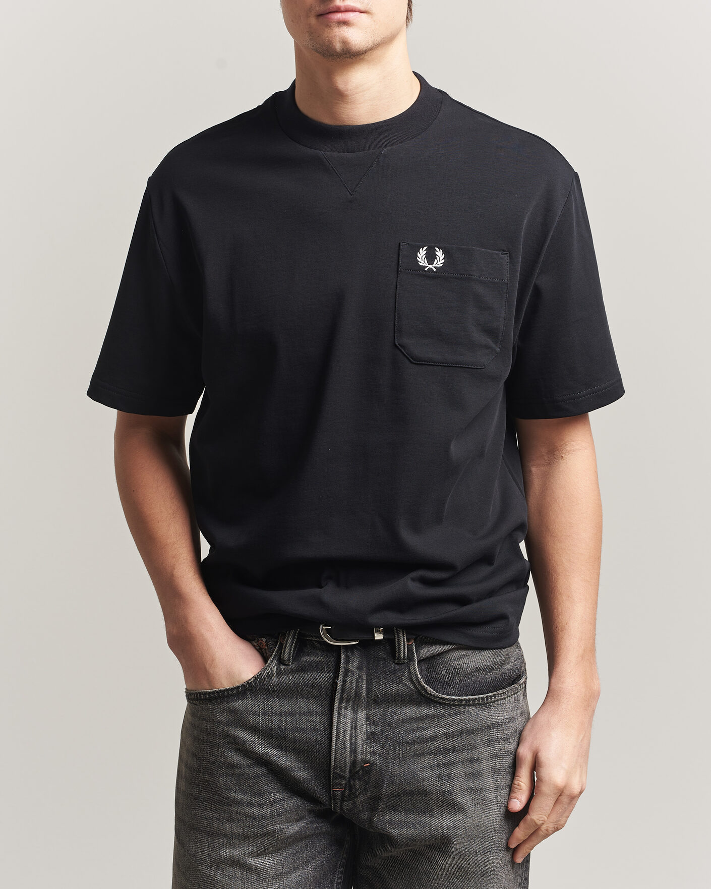 Herr | T-Shirts | Fred Perry | Heavy Pocket T-Shirt Black