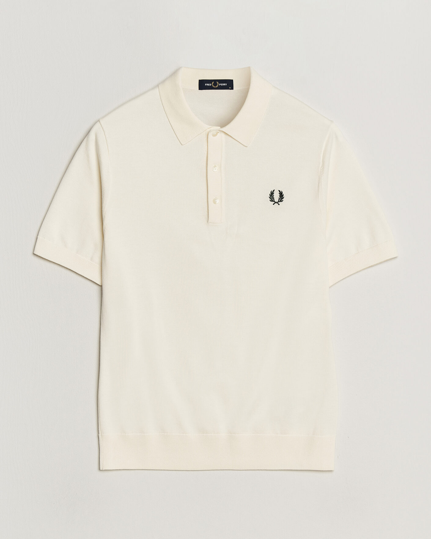 Herr | Pikéer | Fred Perry | Cotton Knitted Polo Ecru