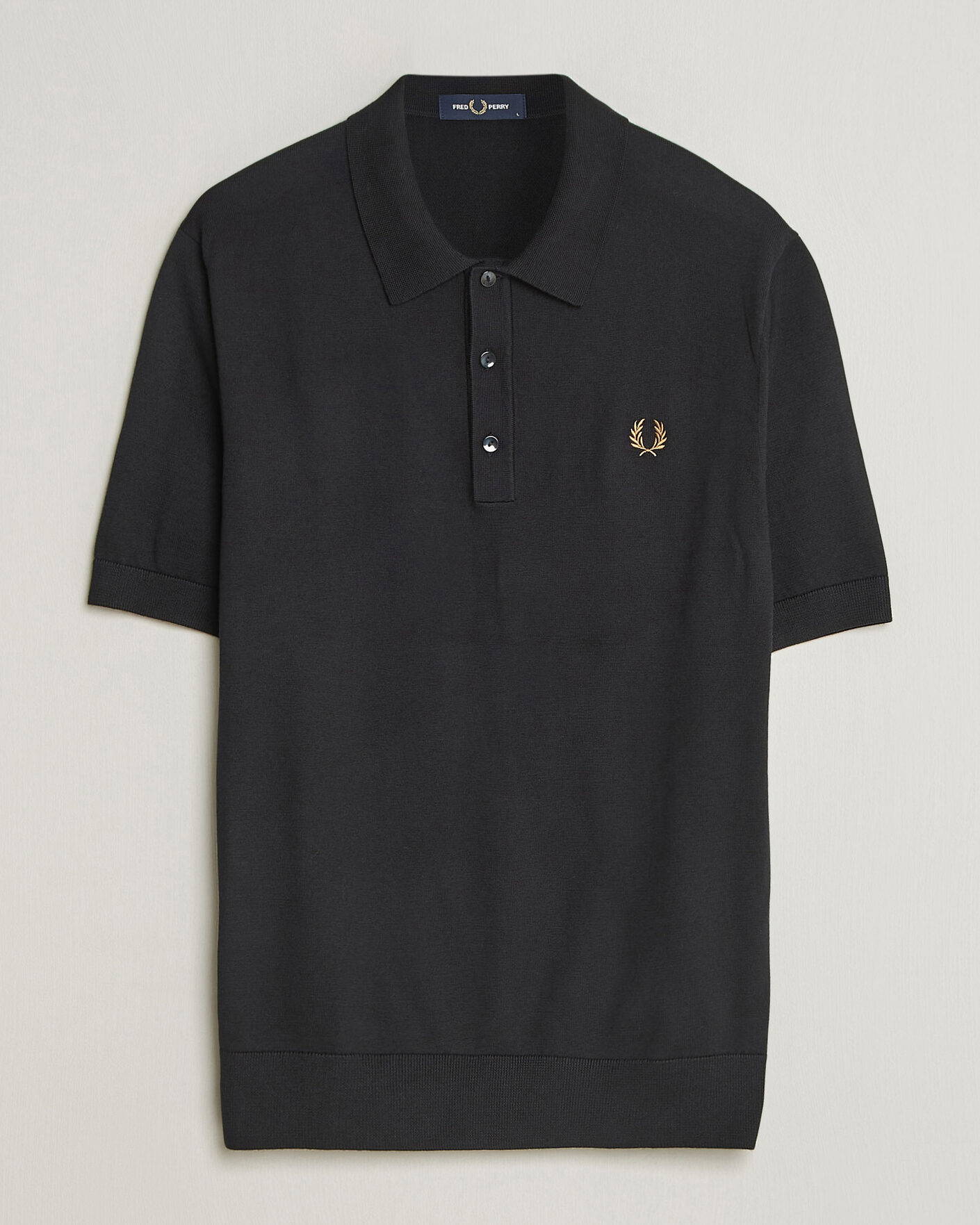 Herr | Pikéer | Fred Perry | Cotton Knitted Polo Black