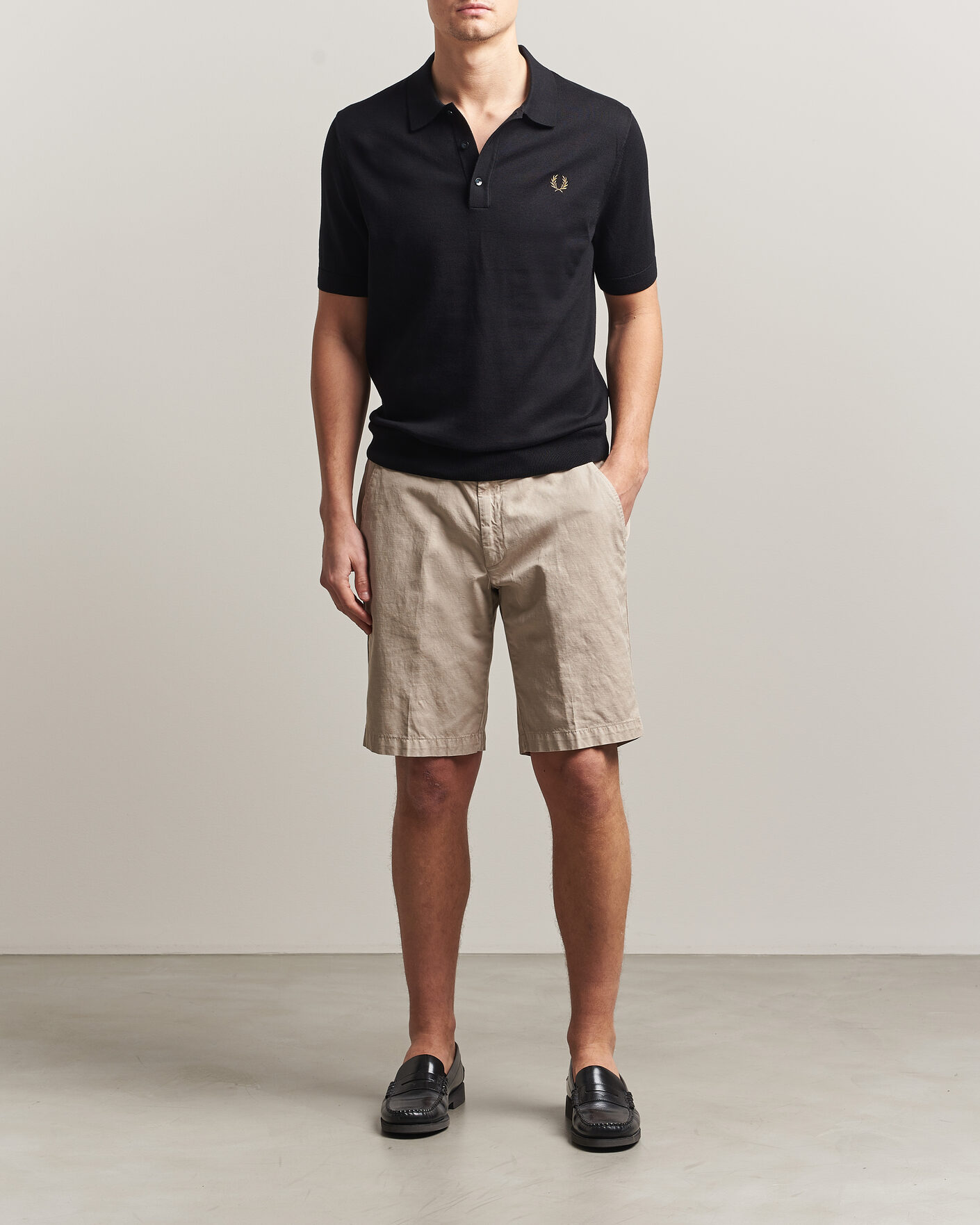 Herr | Pikéer | Fred Perry | Cotton Knitted Polo Black