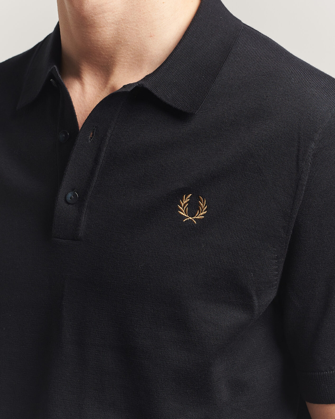Herr | Pikéer | Fred Perry | Cotton Knitted Polo Black