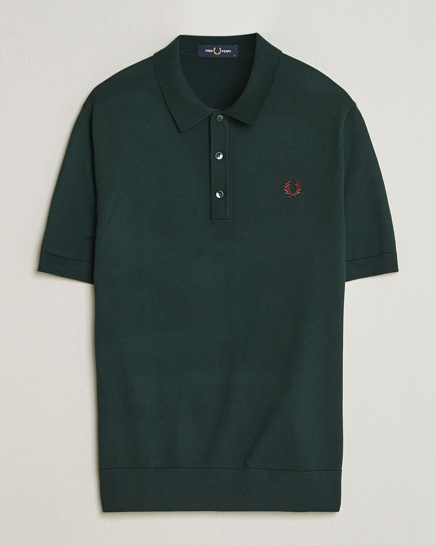 Herr | Pikéer | Fred Perry | Cotton Knitted Polo Grassroots Green