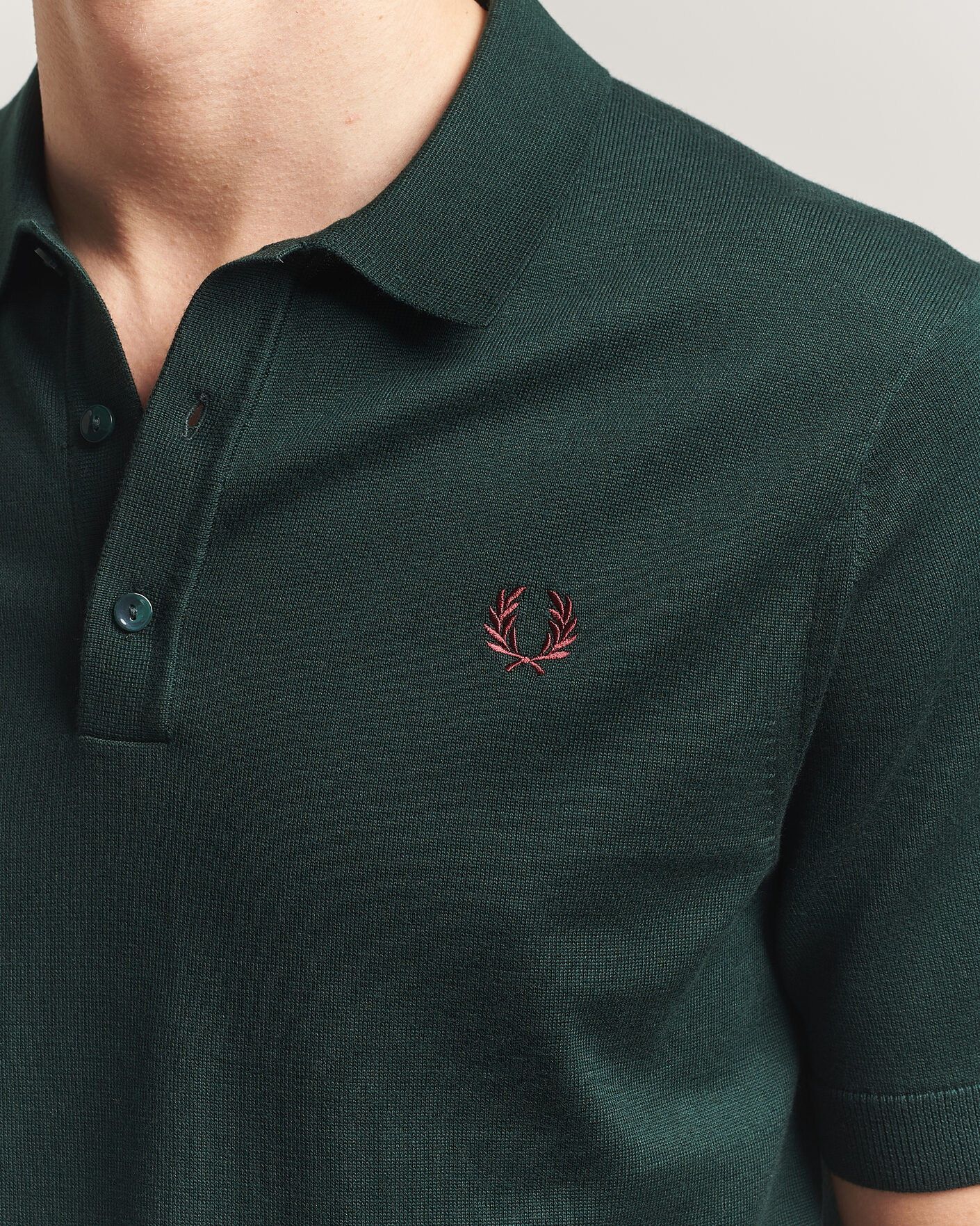 Herr | Pikéer | Fred Perry | Cotton Knitted Polo Grassroots Green