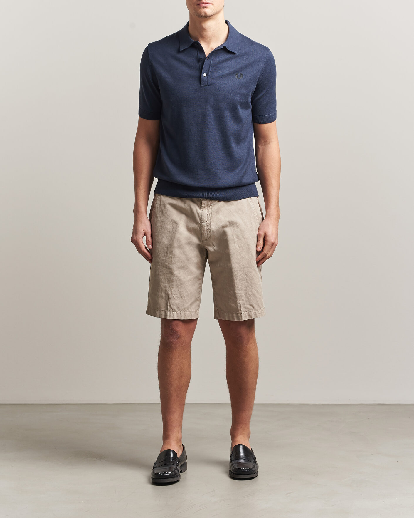 Herr | Pikéer | Fred Perry | Cotton Knitted Polo Dark Airforce