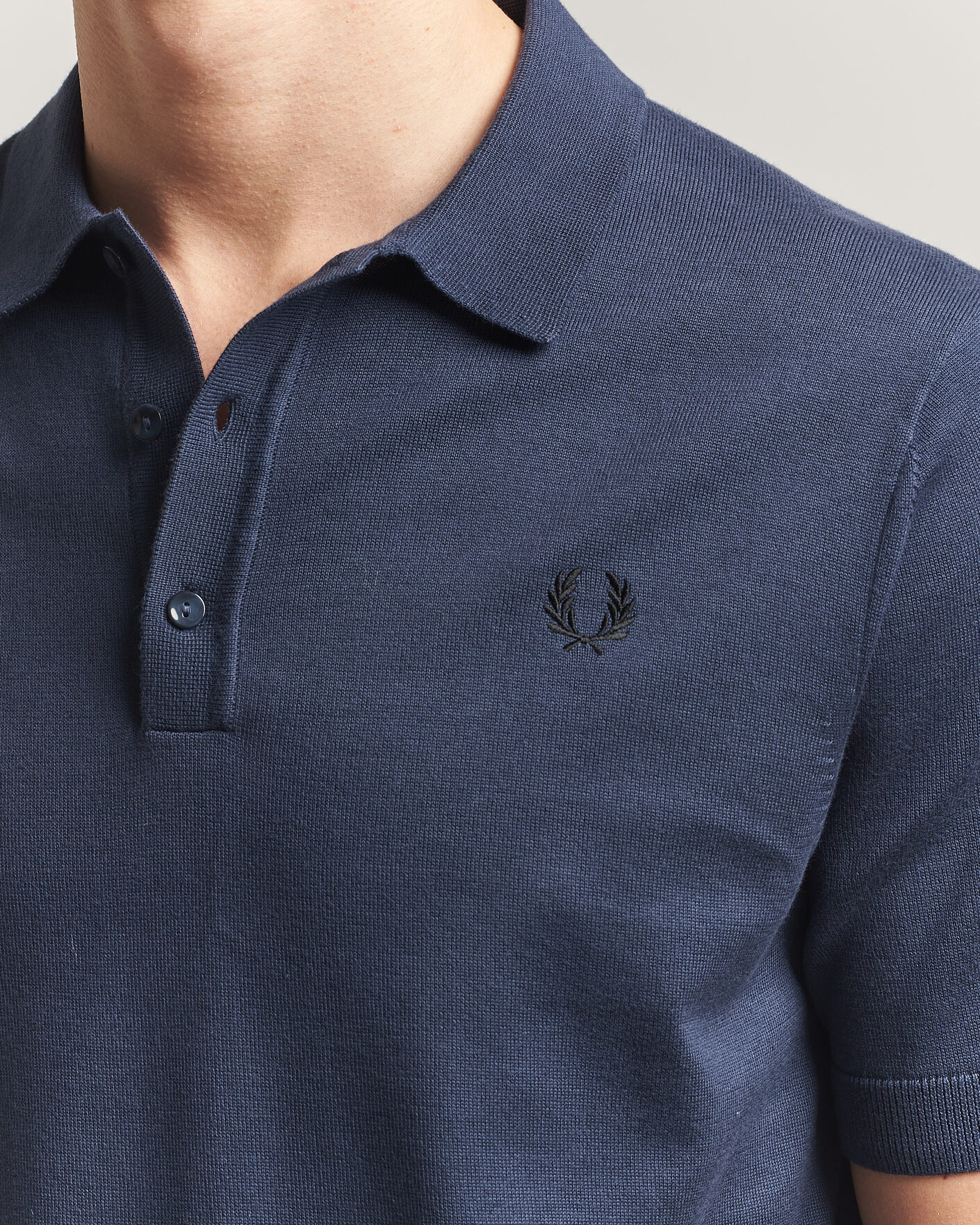 Herr | Pikéer | Fred Perry | Cotton Knitted Polo Dark Airforce