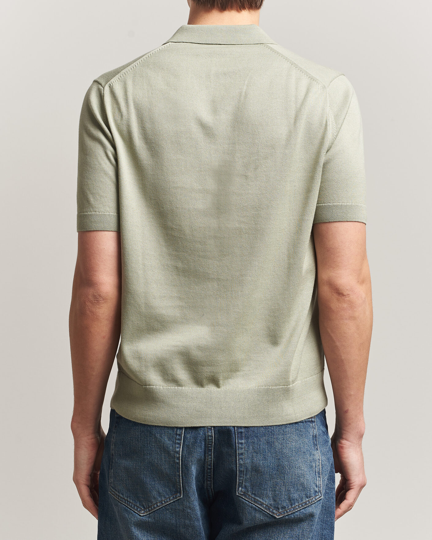 Herr | Pikéer | Fred Perry | Cotton Knitted Polo Seagrass Green
