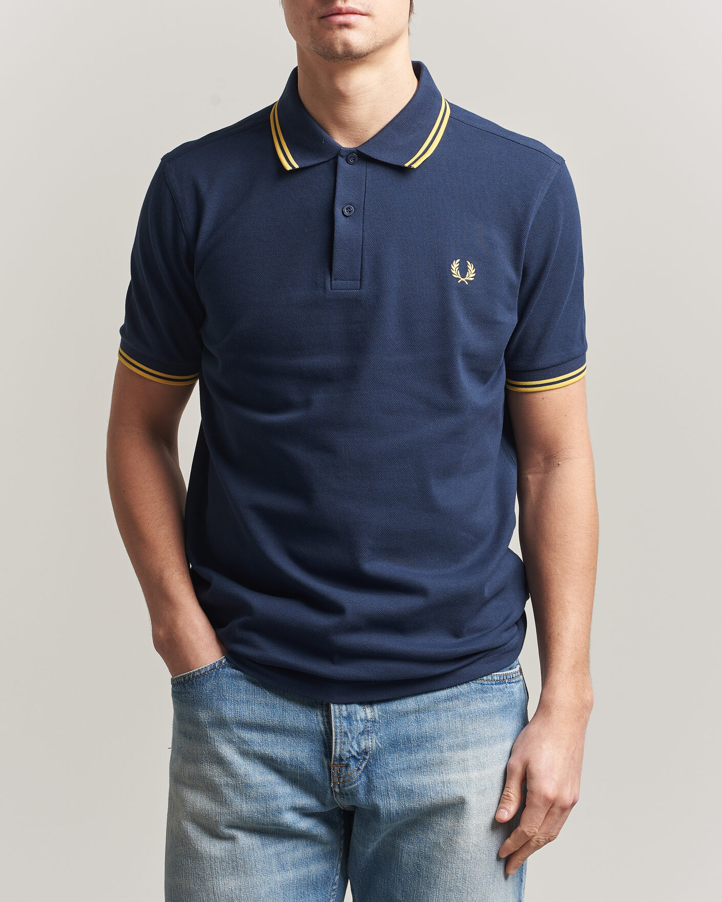Herr | Pikéer | Fred Perry | Twin Tipped Polo Shirt Tennis Blue