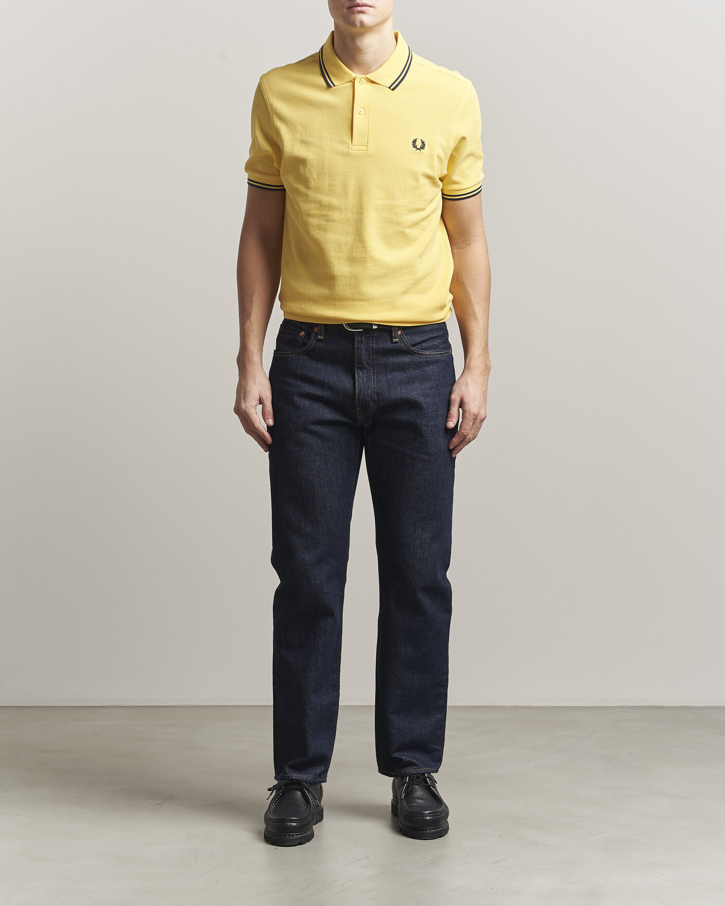 Herr | Pikéer | Fred Perry | Twin Tipped Polo Shirt Lemon Yellow