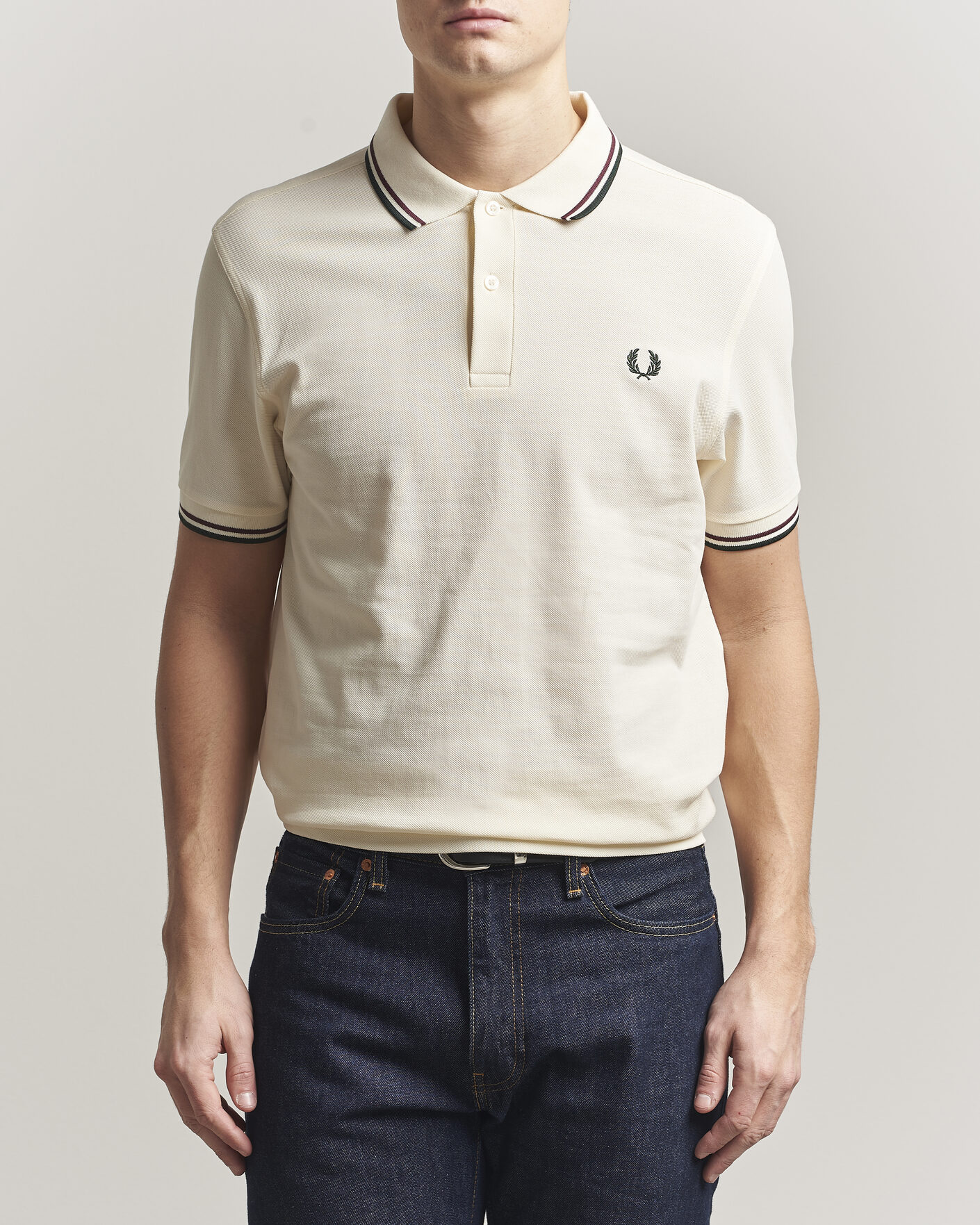 Herr | Pikéer | Fred Perry | Twin Tipped Polo Shirt Ecru