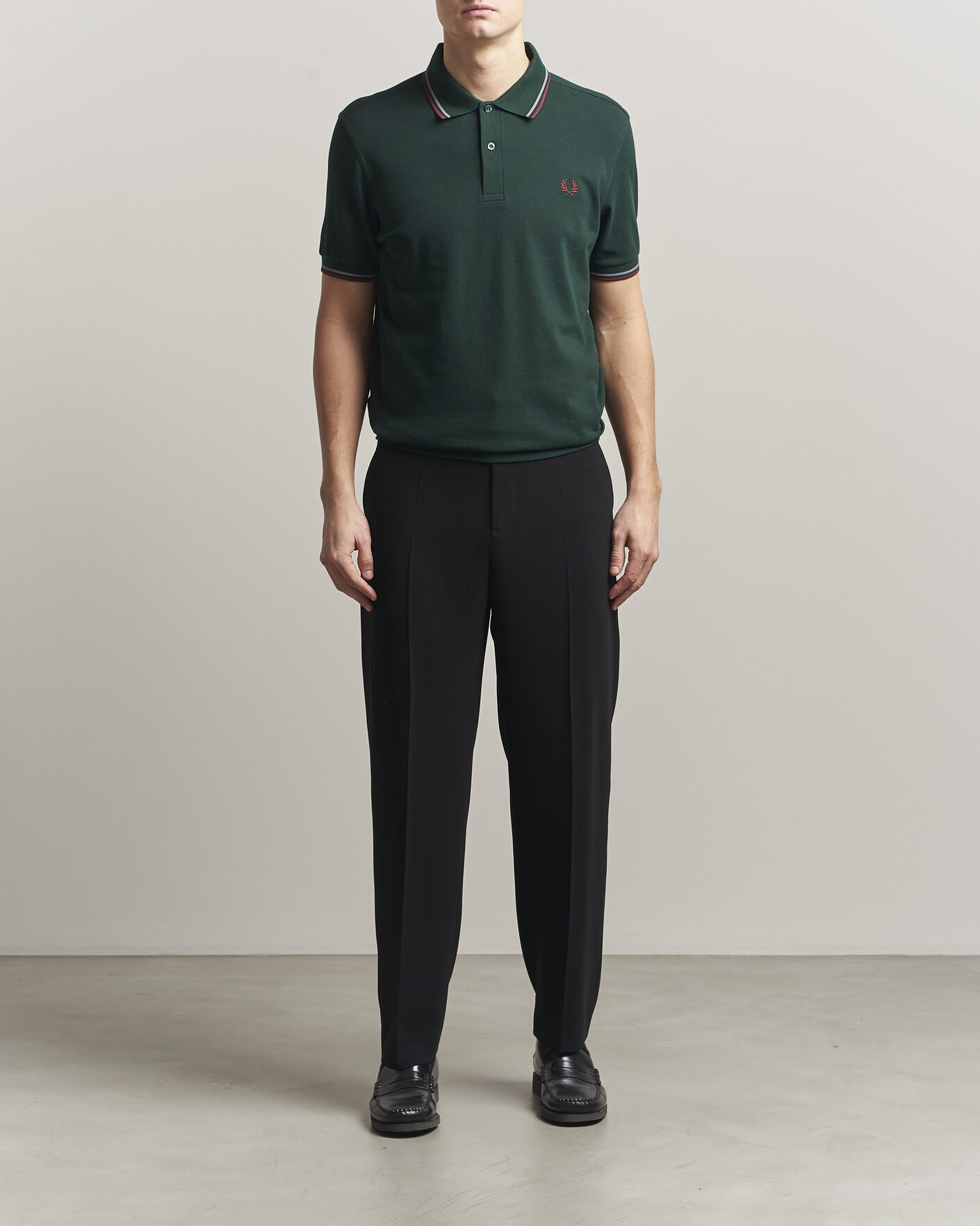 Herr | Pikéer | Fred Perry | Twin Tipped Polo Shirt Grassroots Green