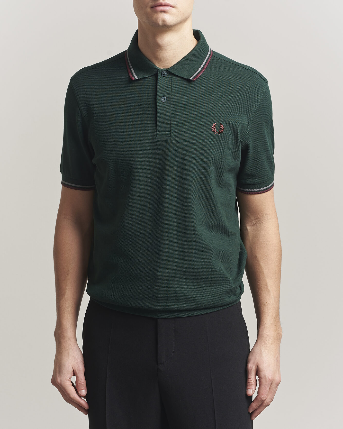Herr | Pikéer | Fred Perry | Twin Tipped Polo Shirt Grassroots Green