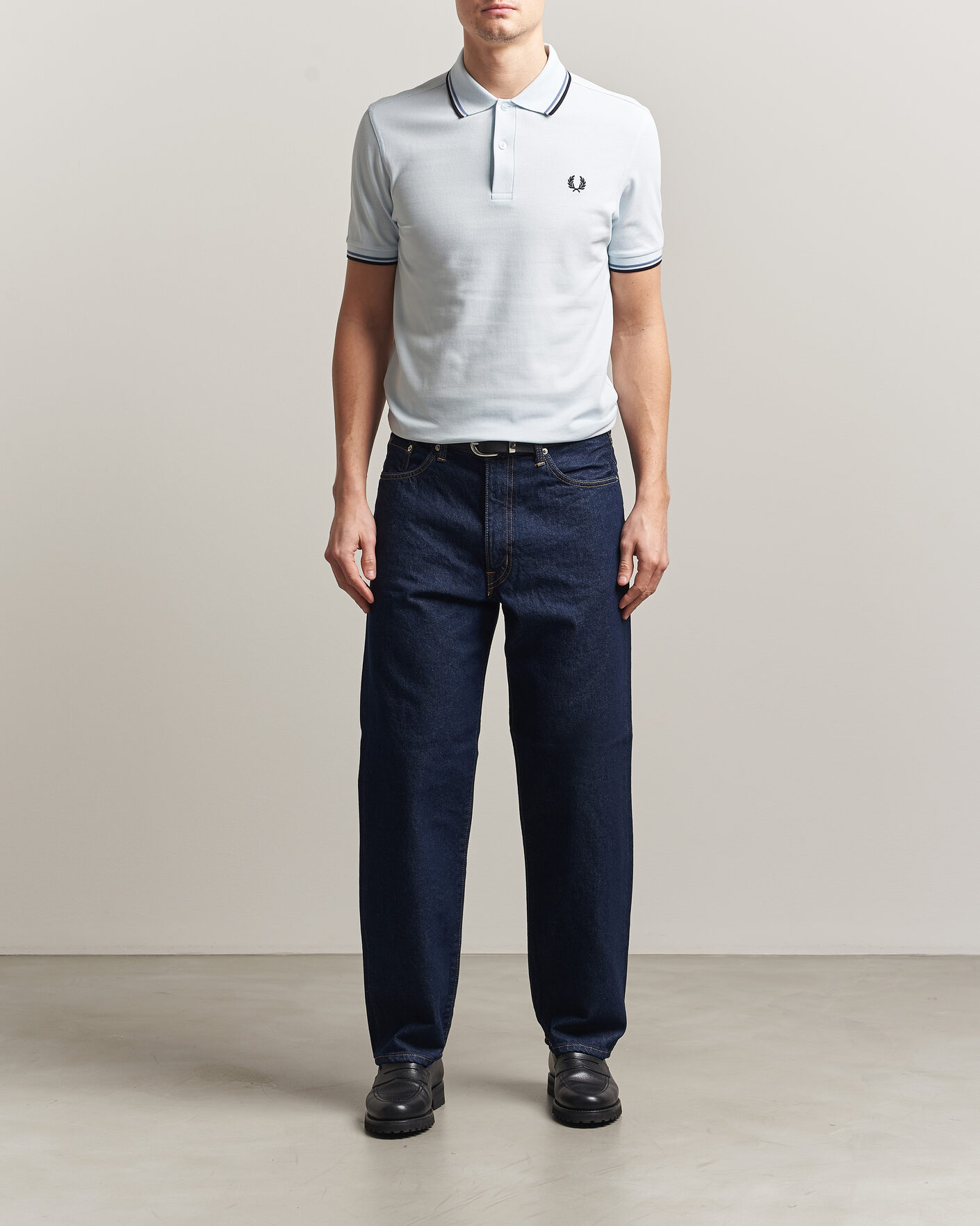 Herr | Pikéer | Fred Perry | Twin Tipped Polo Shirt Light Ice