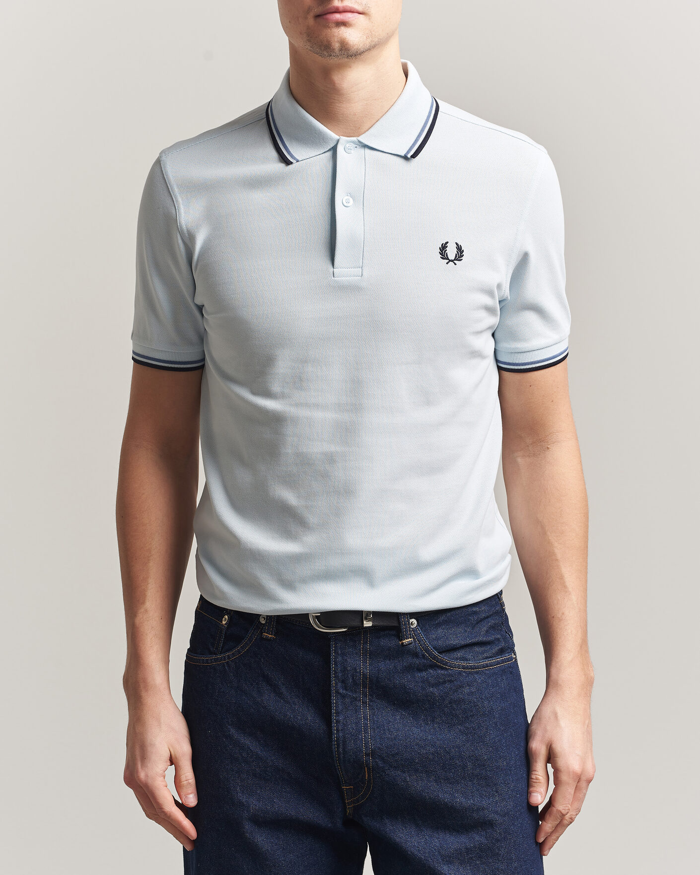 Herr | Pikéer | Fred Perry | Twin Tipped Polo Shirt Light Ice