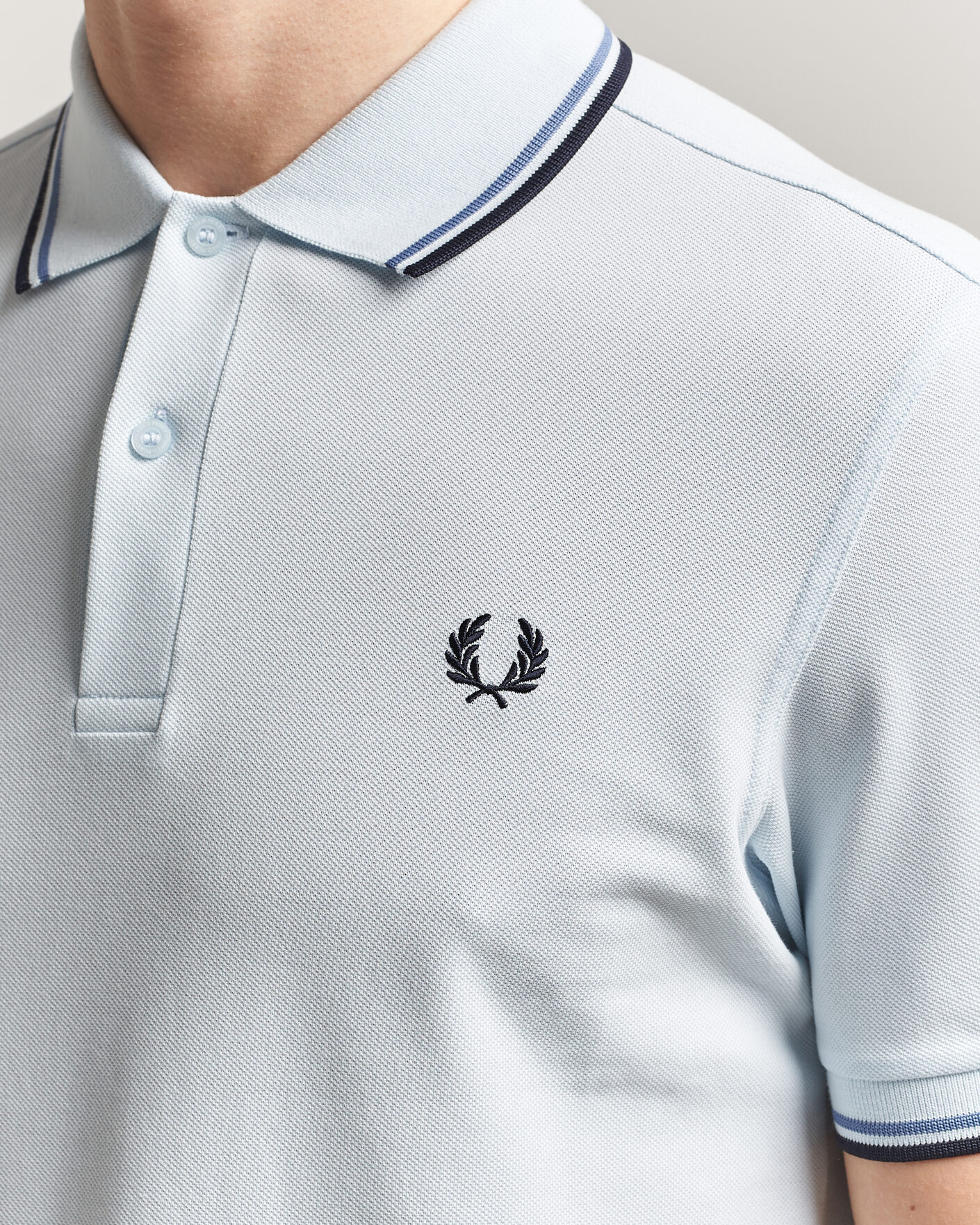Herr | Pikéer | Fred Perry | Twin Tipped Polo Shirt Light Ice