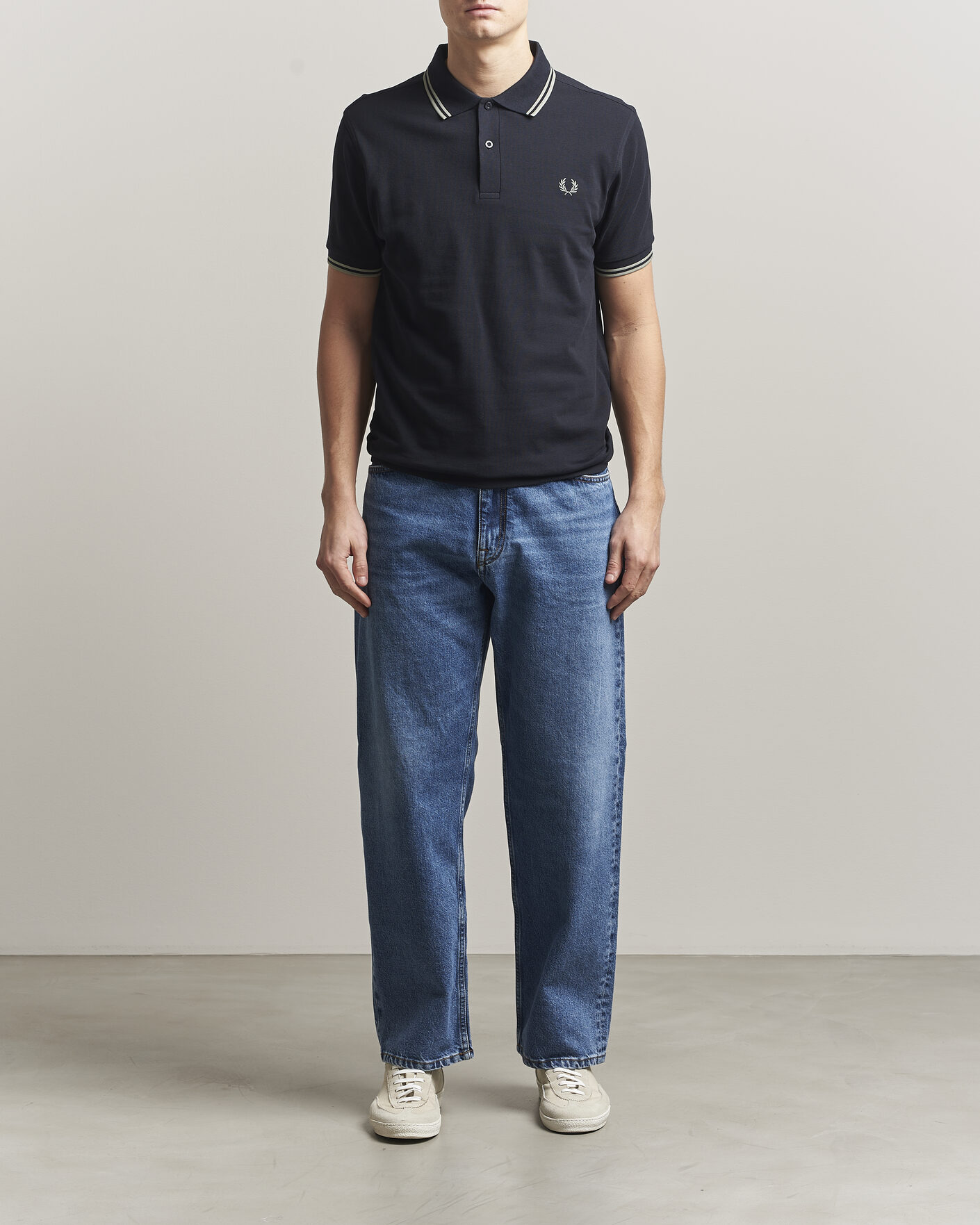 Herr | Pikéer | Fred Perry | Twin Tipped Polo Shirt Navy