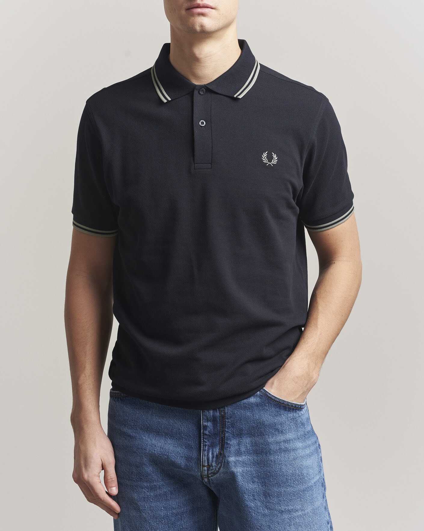 Herr | Pikéer | Fred Perry | Twin Tipped Polo Shirt Navy