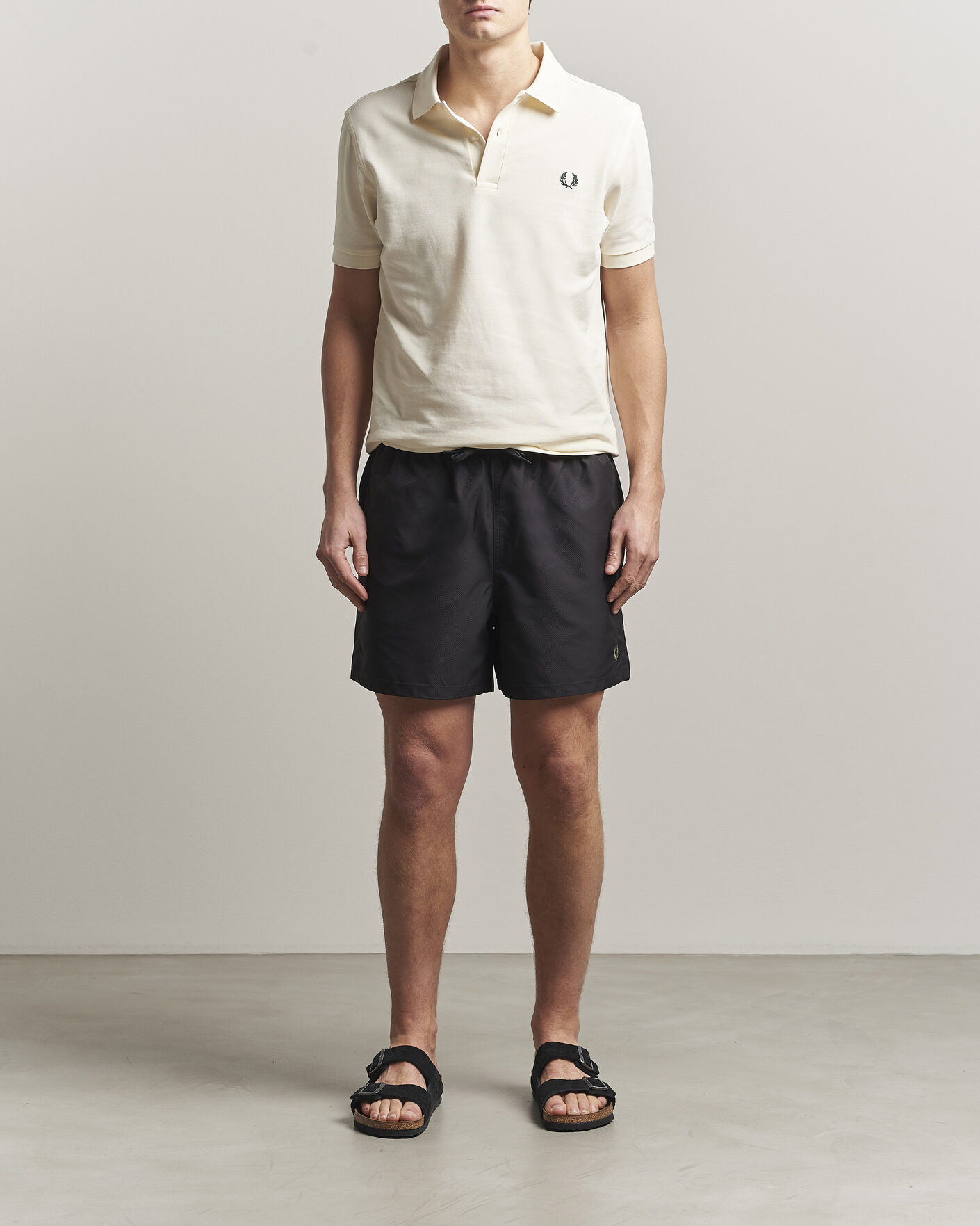 Herr | Badbyxor | Fred Perry | Classic Swimshorts Black