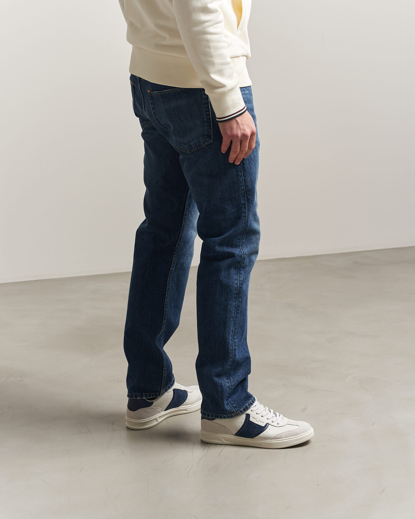 Herr | Sneakers | Fred Perry | B4 Leather/Suede Sneaker Porcelain/Navy