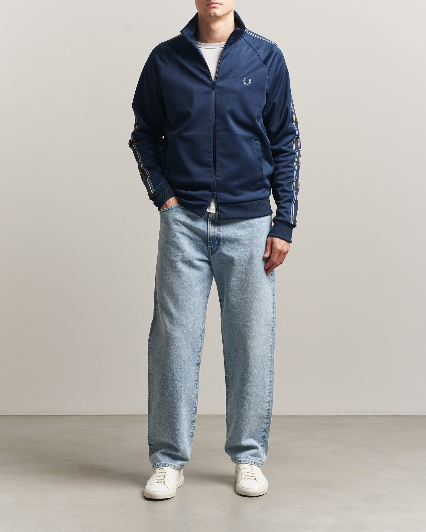 Herr | Tröjor | Fred Perry | Tramline Taped Track Jacket Tennis Blue