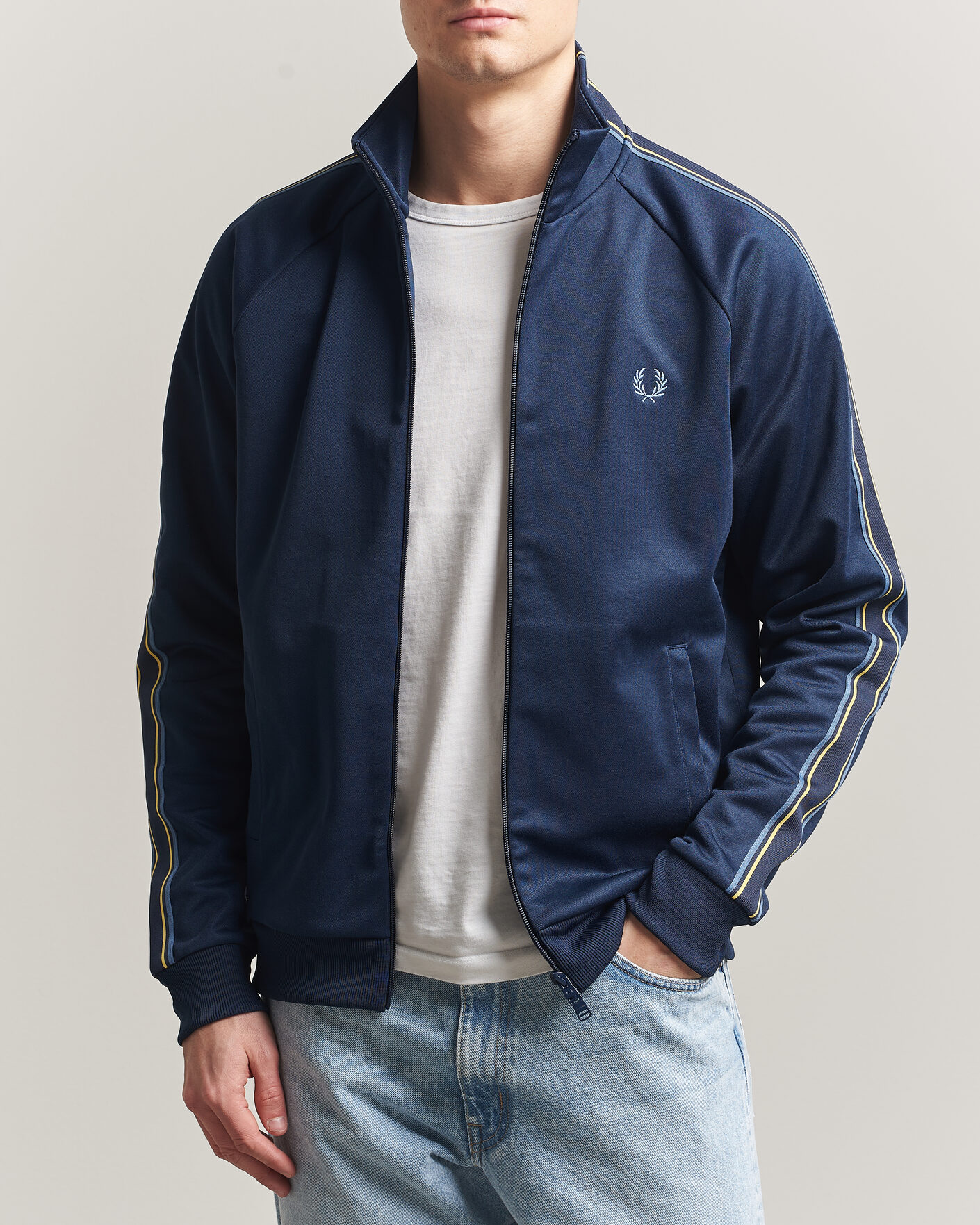 Herr | Tröjor | Fred Perry | Tramline Taped Track Jacket Tennis Blue