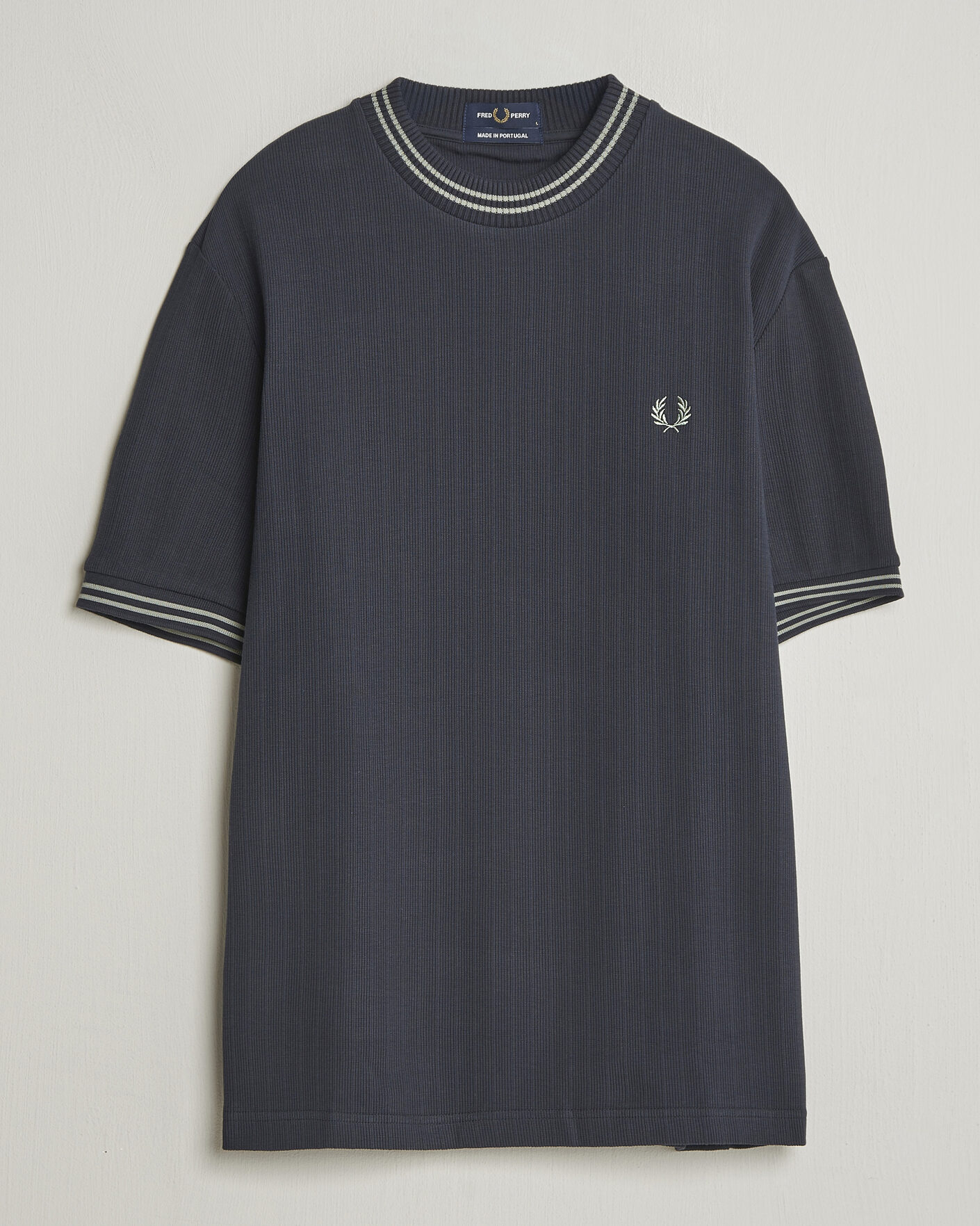 Herr | T-Shirts | Fred Perry | Rib Knitted T-Shirt Navy