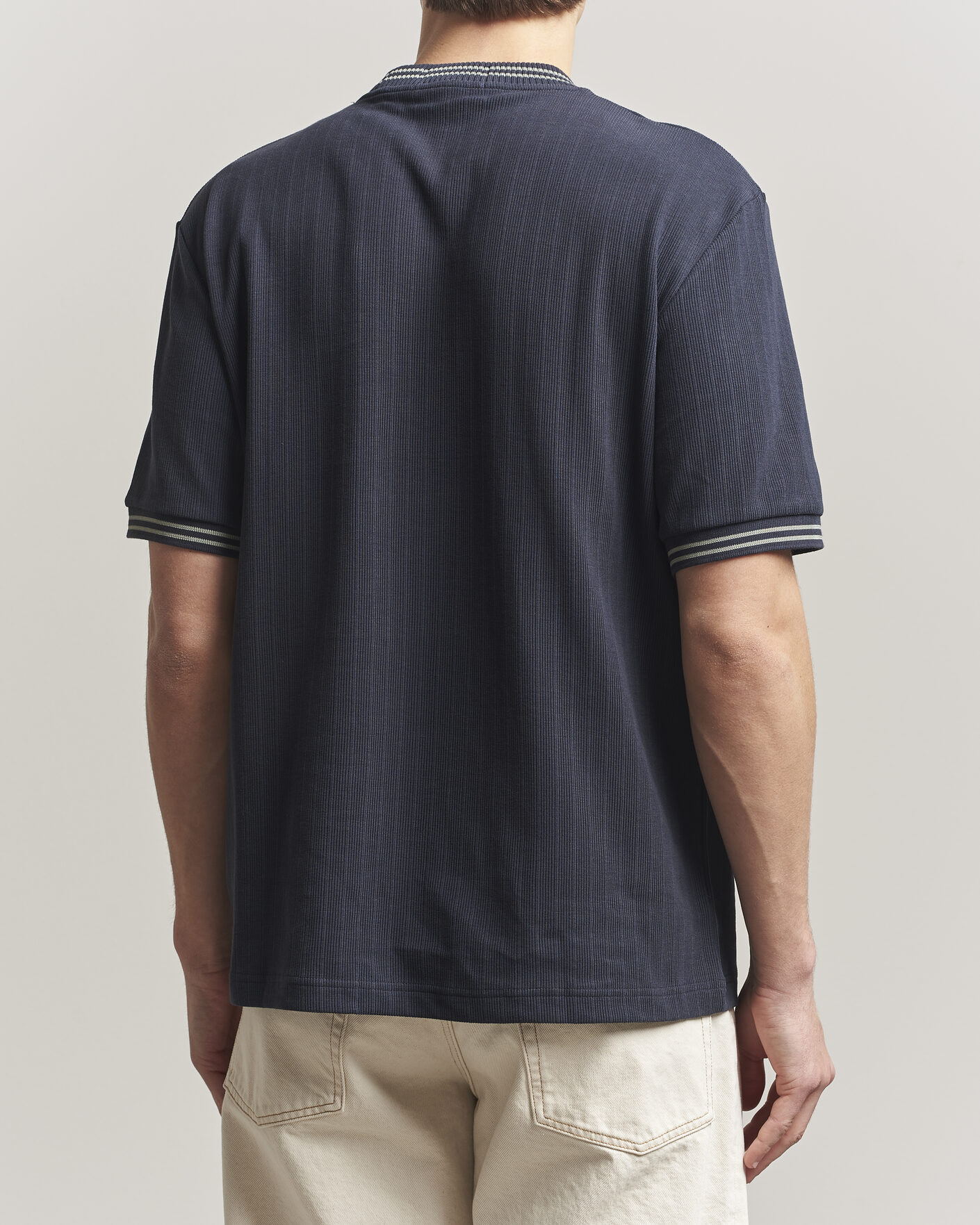 Herr | T-Shirts | Fred Perry | Rib Knitted T-Shirt Navy