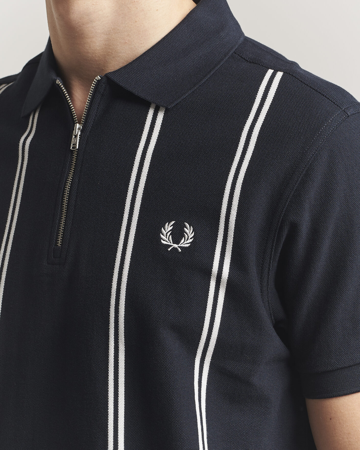 Herr | Pikéer | Fred Perry | Vertical Striped Polo Navy