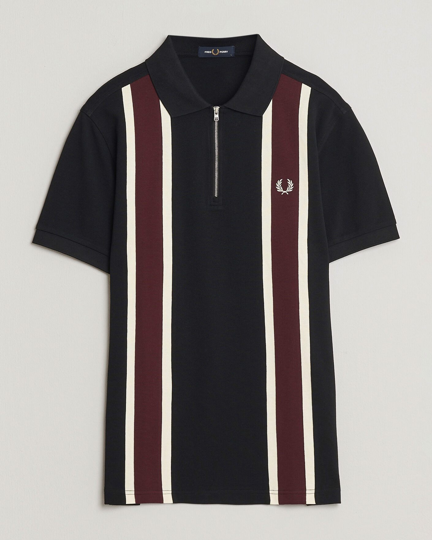 Herr | Pikéer | Fred Perry | Tramline Half Zip Polo Black