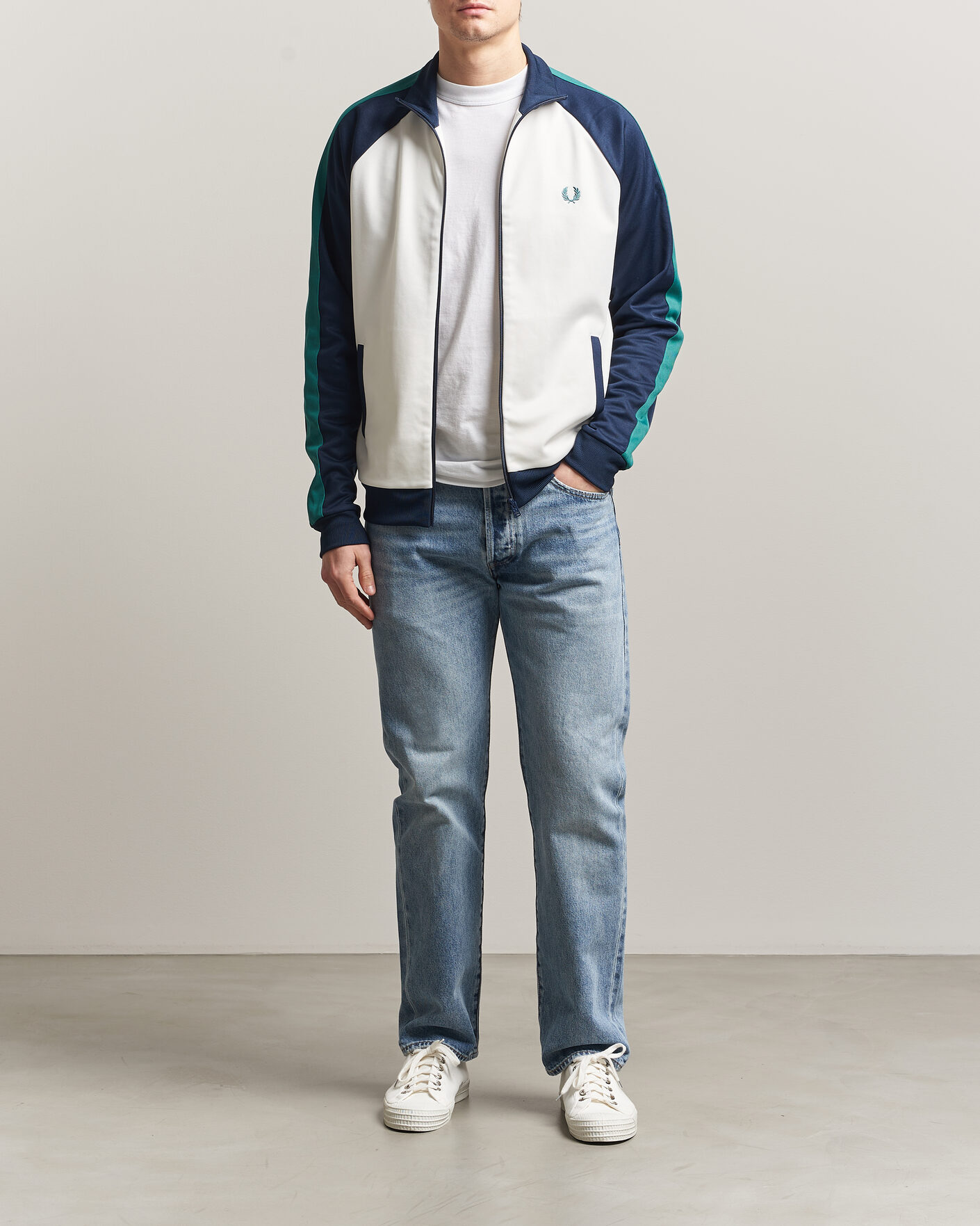 Herr | Tröjor | Fred Perry | Contrast Sleeve Track Jacket Snow White