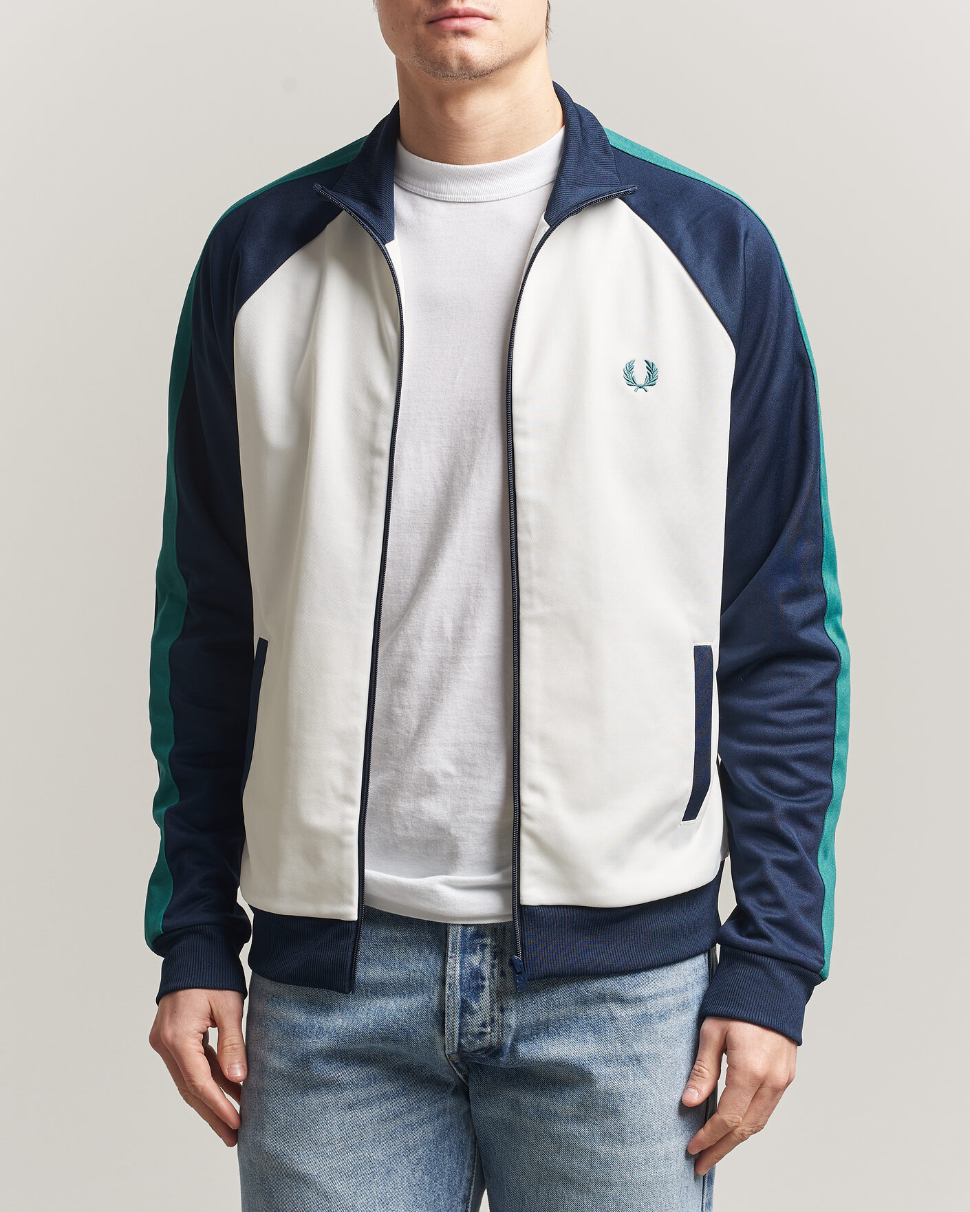 Herr | Tröjor | Fred Perry | Contrast Sleeve Track Jacket Snow White