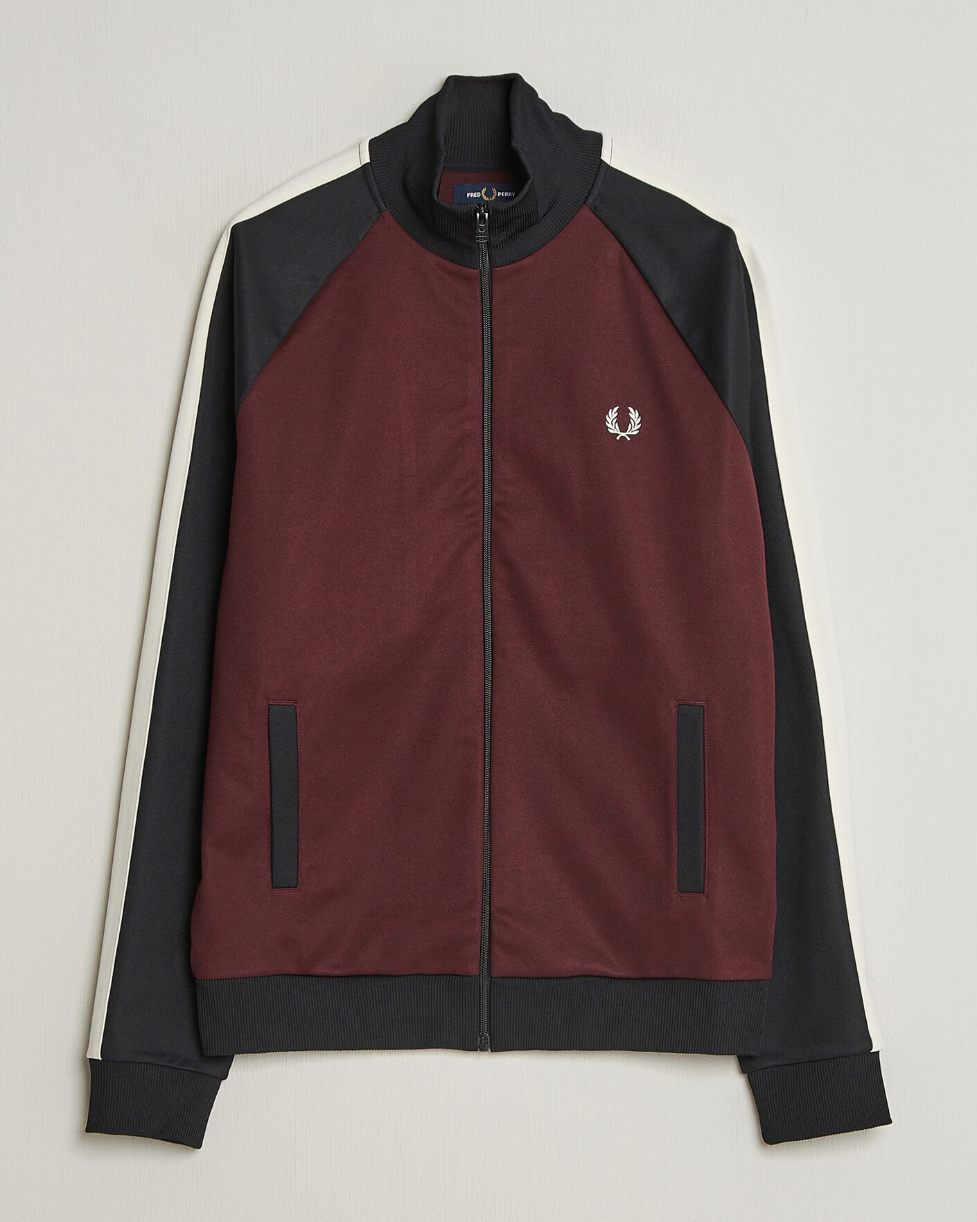 Herr | Tröjor | Fred Perry | Contrast Sleeve Track Jacket Oxblood