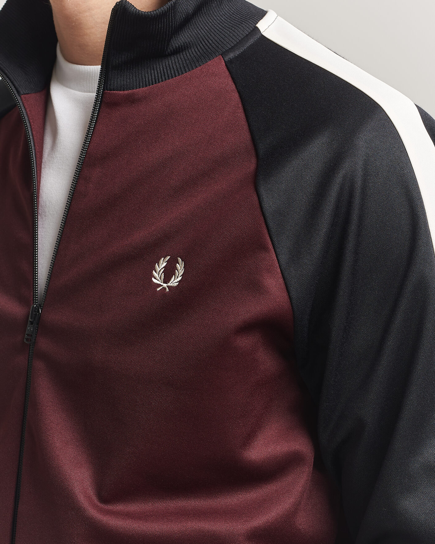 Herr | Tröjor | Fred Perry | Contrast Sleeve Track Jacket Oxblood