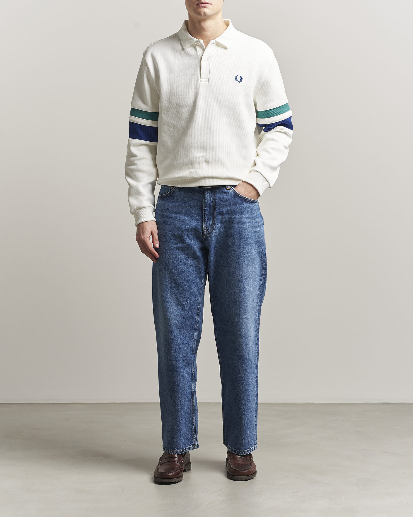 Herr | Tröjor | Fred Perry | Tipped Sleeve Rugger Snow White