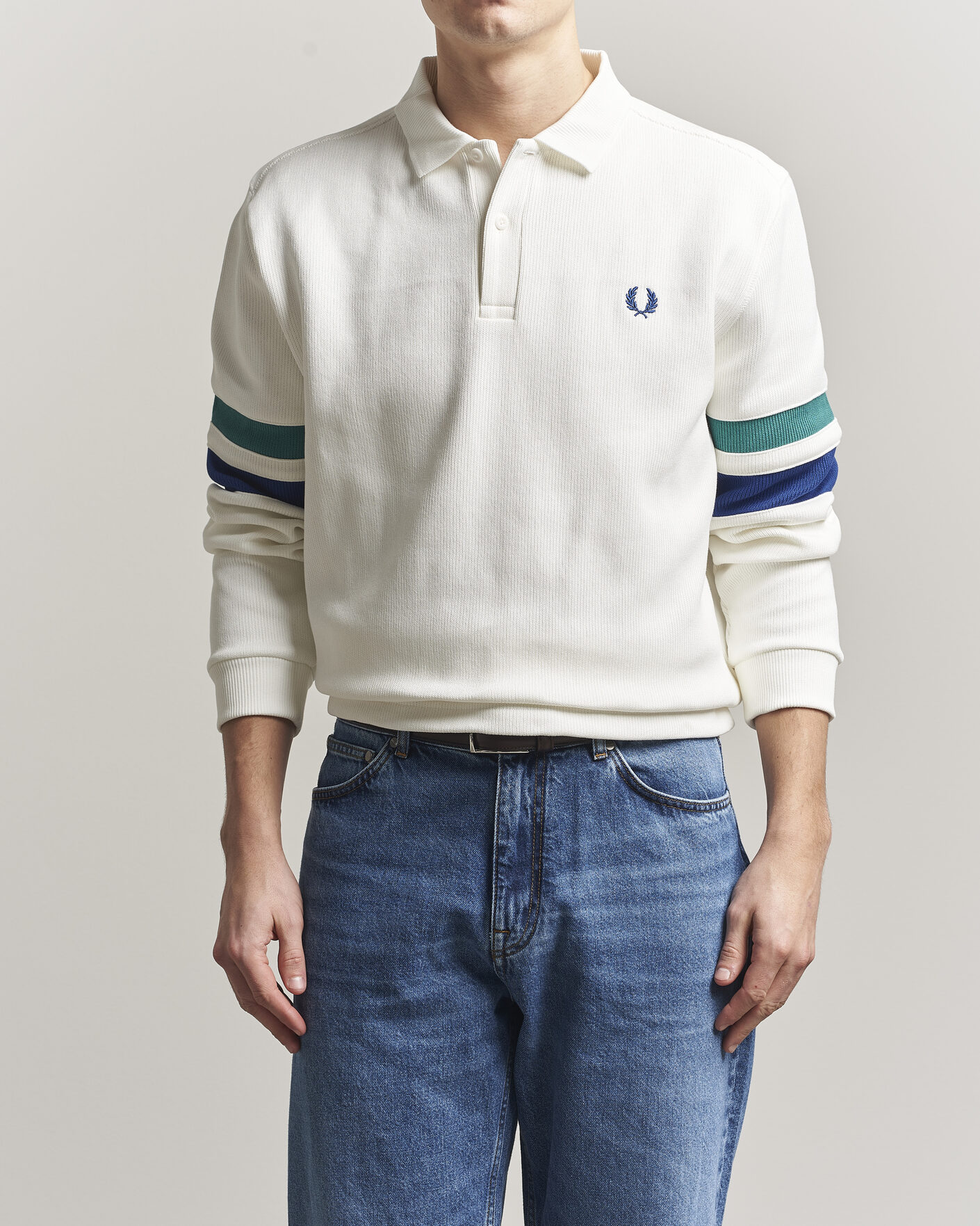 Herr | Tröjor | Fred Perry | Tipped Sleeve Rugger Snow White