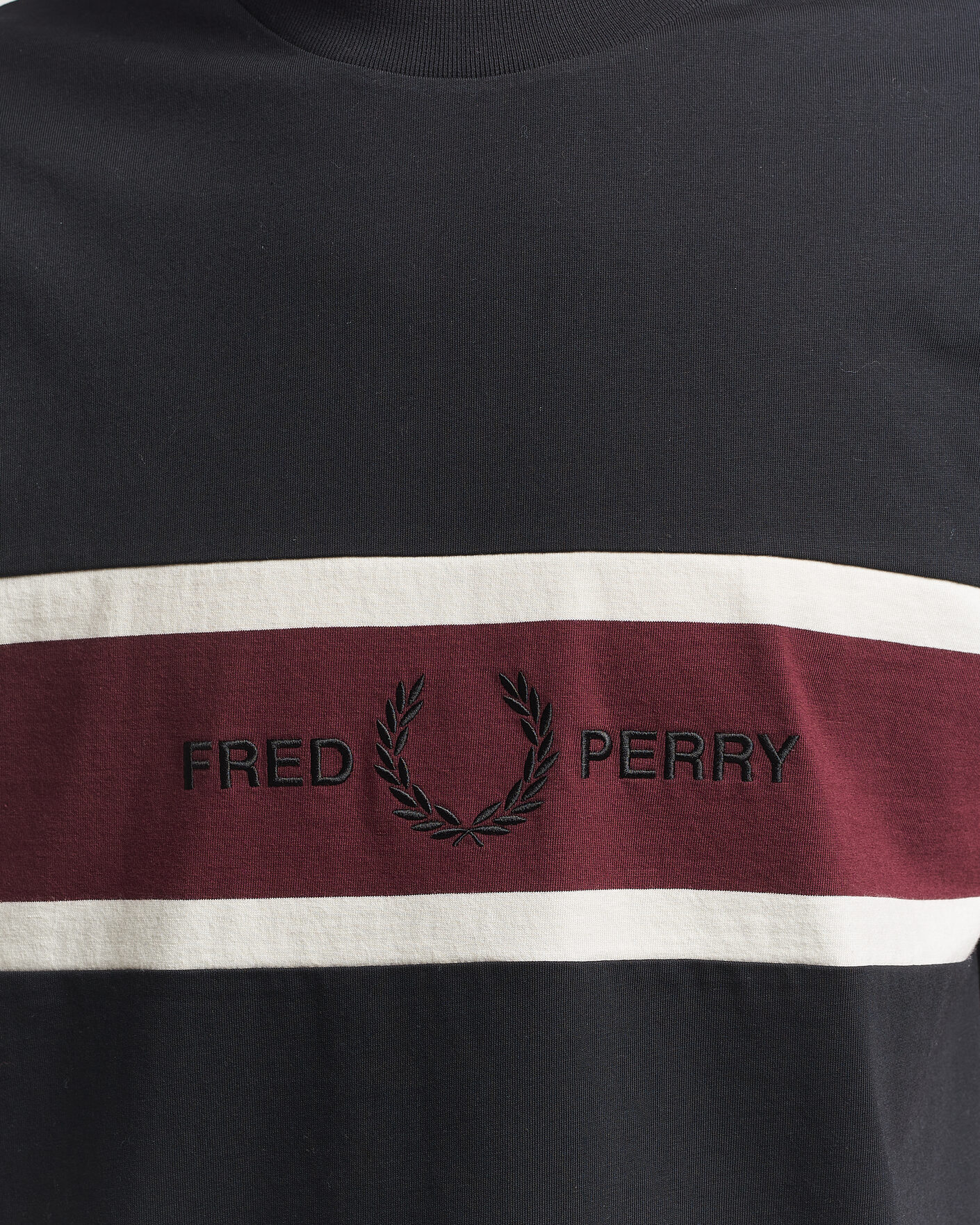 Herr | T-Shirts | Fred Perry | Embroidered Paneled T-Shirt Black