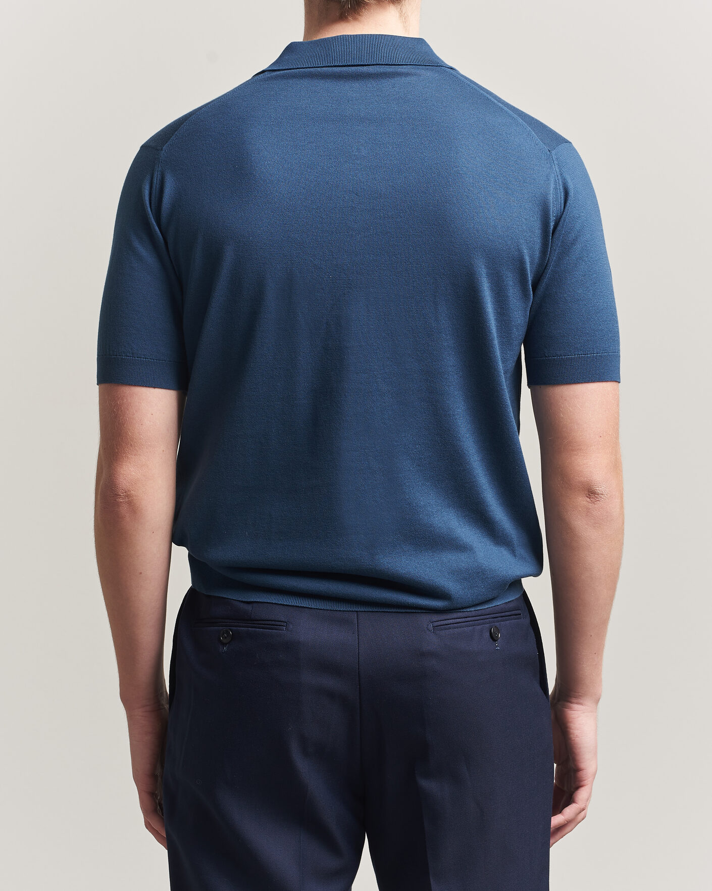 Herr | Pikéer | John Smedley | Adrian Slim Fit Sea Island Cotton Polo Delft Blue