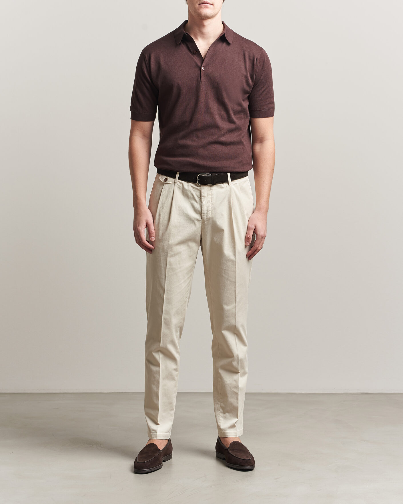 Herr | Pikéer | John Smedley | Adrian Slim Fit Sea Island Cotton Polo Raisin Brown