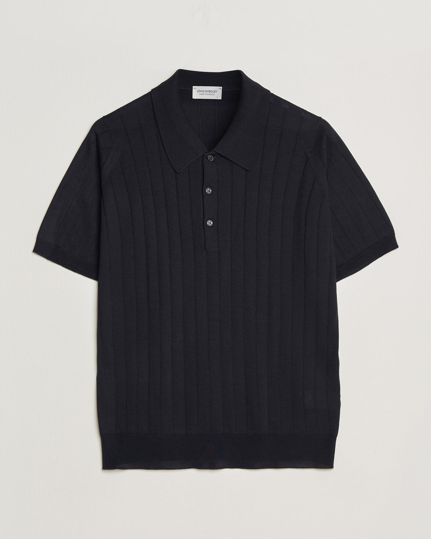 Herr | Pikéer | John Smedley | Williams Merino/Cotton Knitted Polo Navy