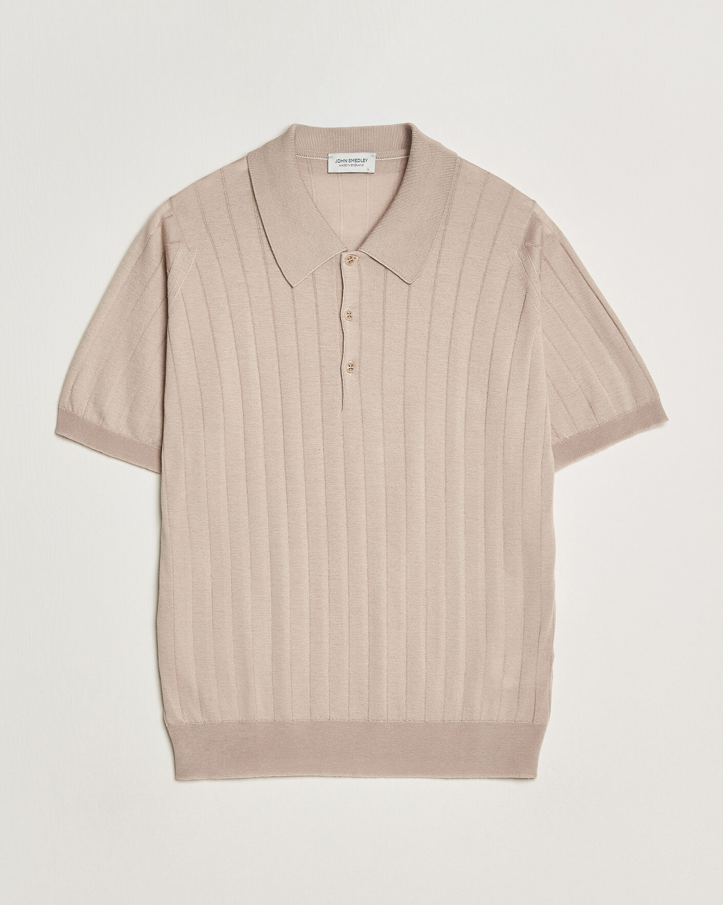 Herr | Pikéer | John Smedley | Williams Merino/Cotton Knitted Polo Oat