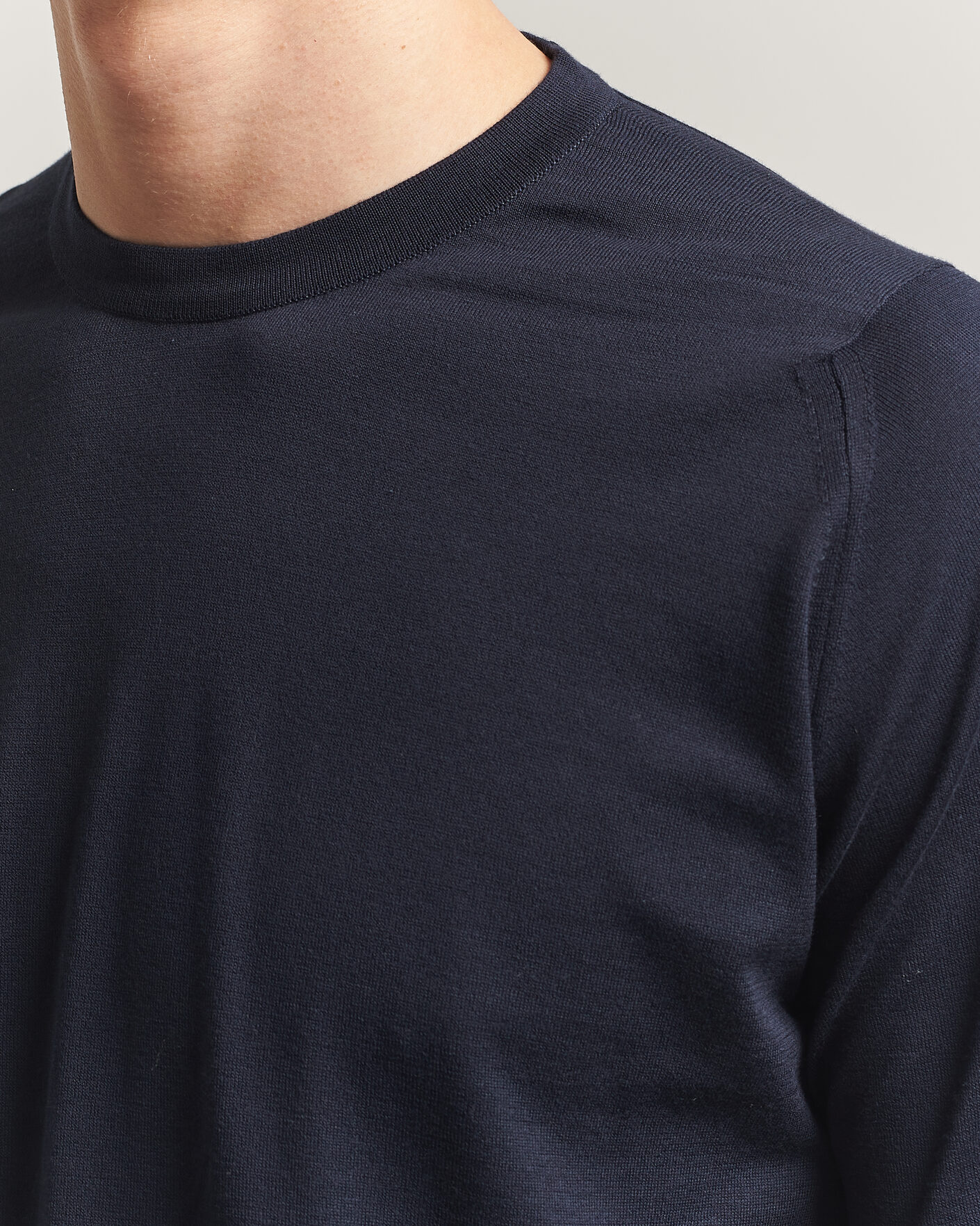 Herr | Tröjor | John Smedley | Rowland Sea Island Crew Neck Pullover Navy