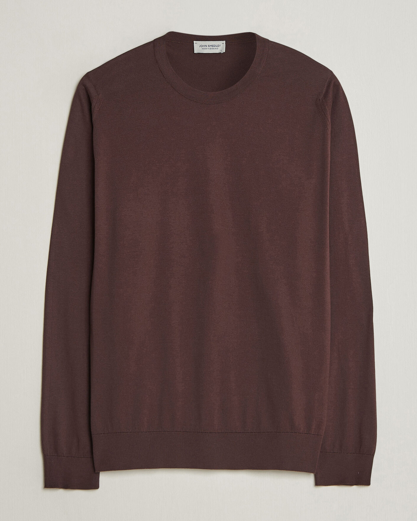 Herr | Tröjor | John Smedley | Rowland Sea Island Crew Neck Pullover Raisin Brown