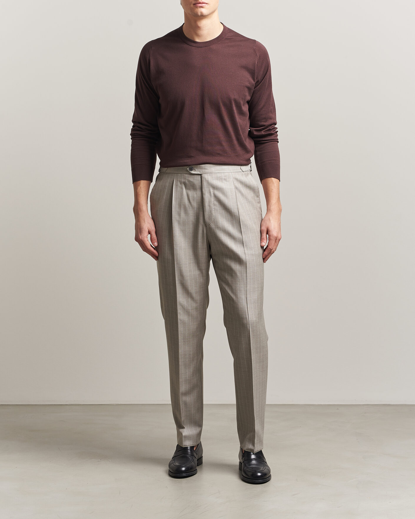 Herr | Tröjor | John Smedley | Rowland Sea Island Crew Neck Pullover Raisin Brown