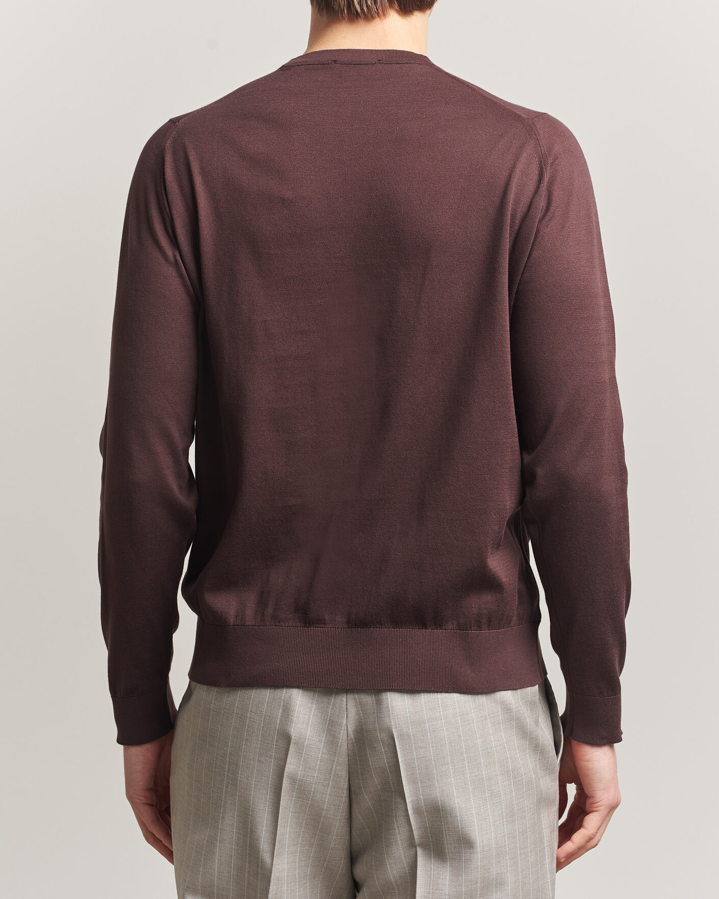 Herr | Tröjor | John Smedley | Rowland Sea Island Crew Neck Pullover Raisin Brown