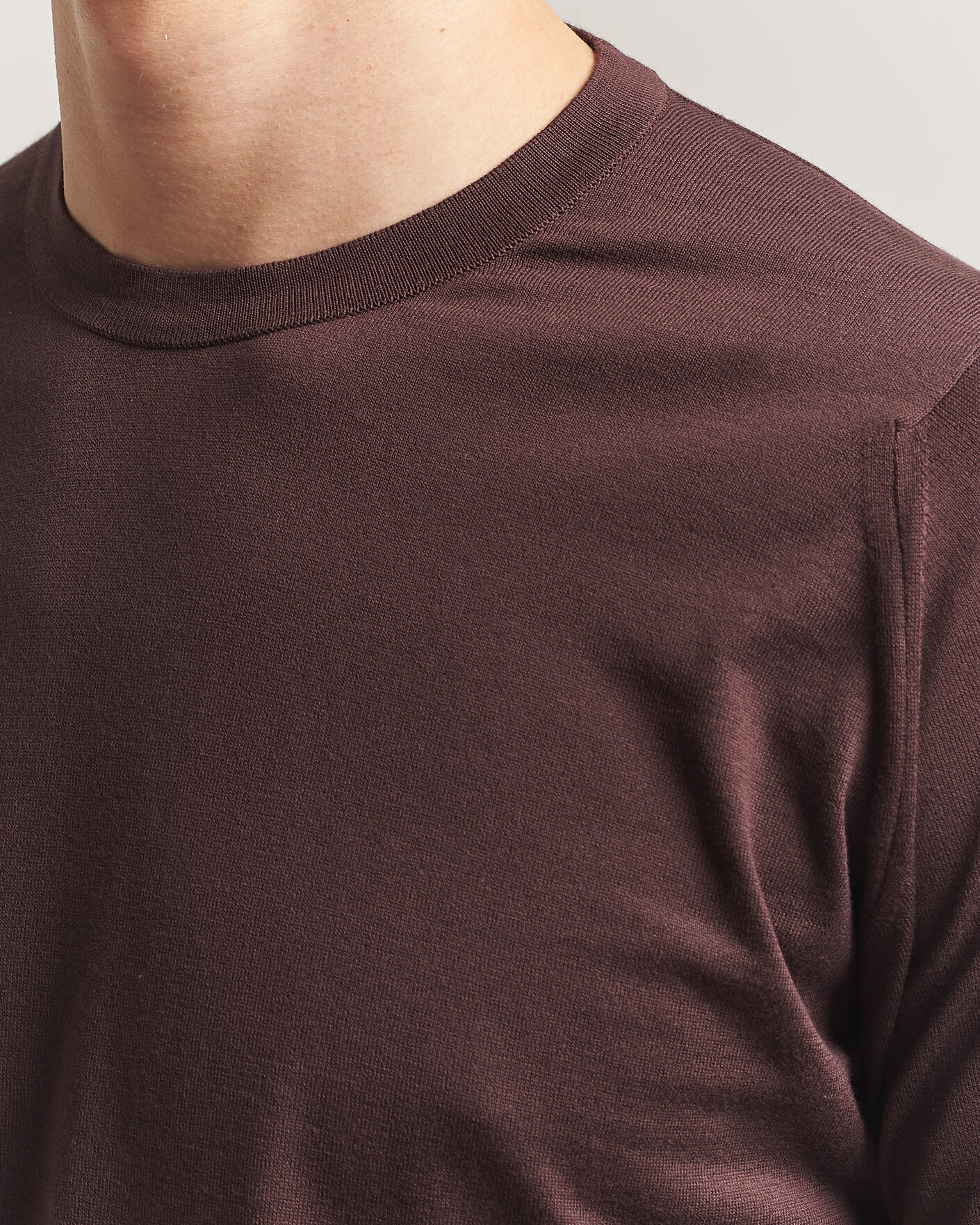 Herr | Tröjor | John Smedley | Rowland Sea Island Crew Neck Pullover Raisin Brown