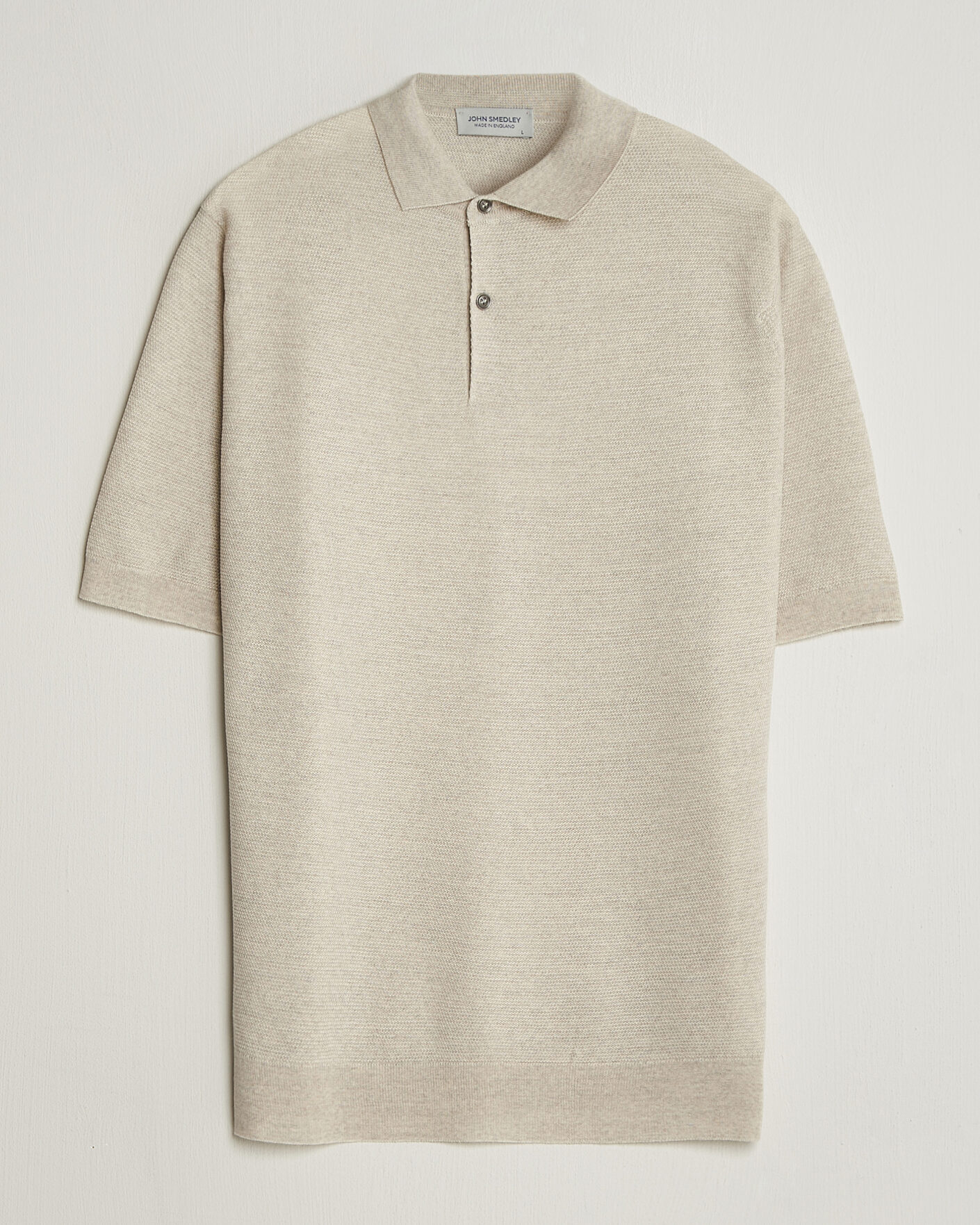 Herr | Pikéer | John Smedley | 14 Singular Knitted Textured Polo Grey Fleece